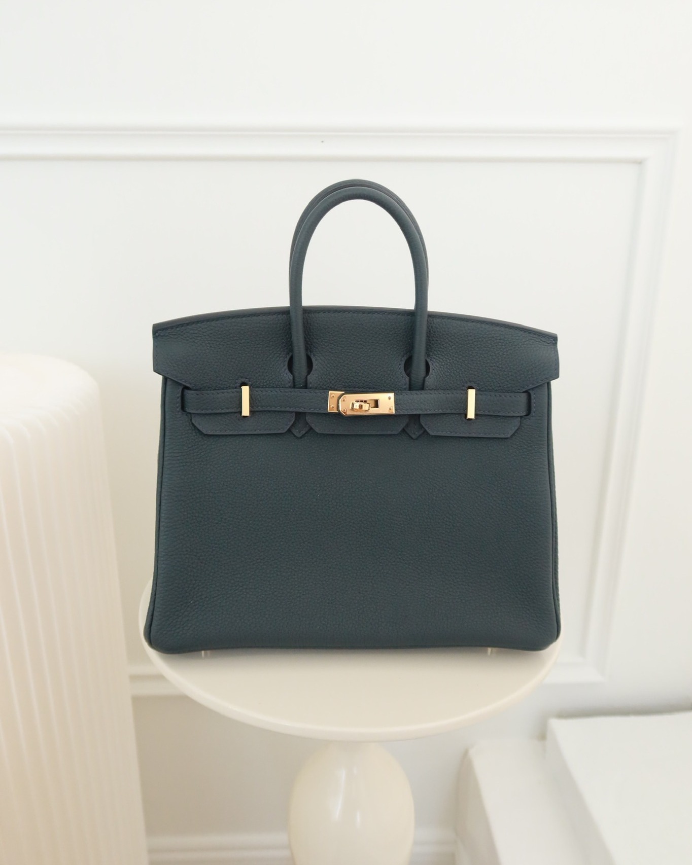 Hermès Birkin 25 Retourne Vert Rousseau V0 Togo