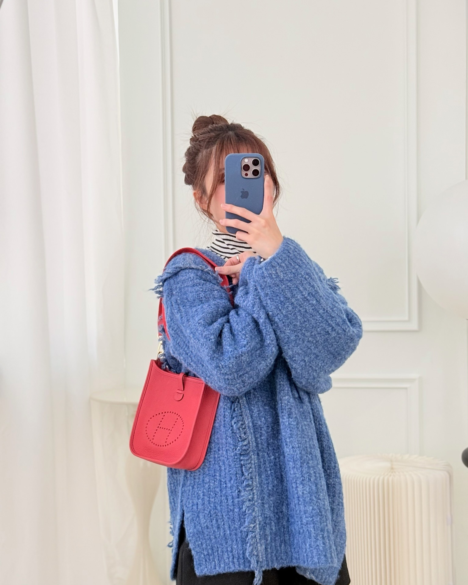 Hermès Mini Evelyne 16 Rose Texas 0E Clemence