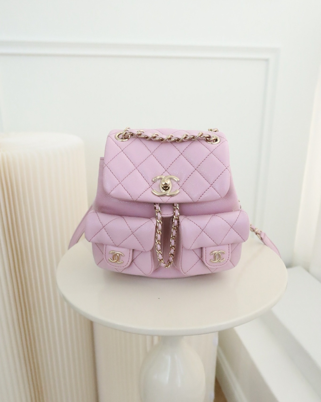 Chanel Mini Duma Backpack Pink Lilac Caviar