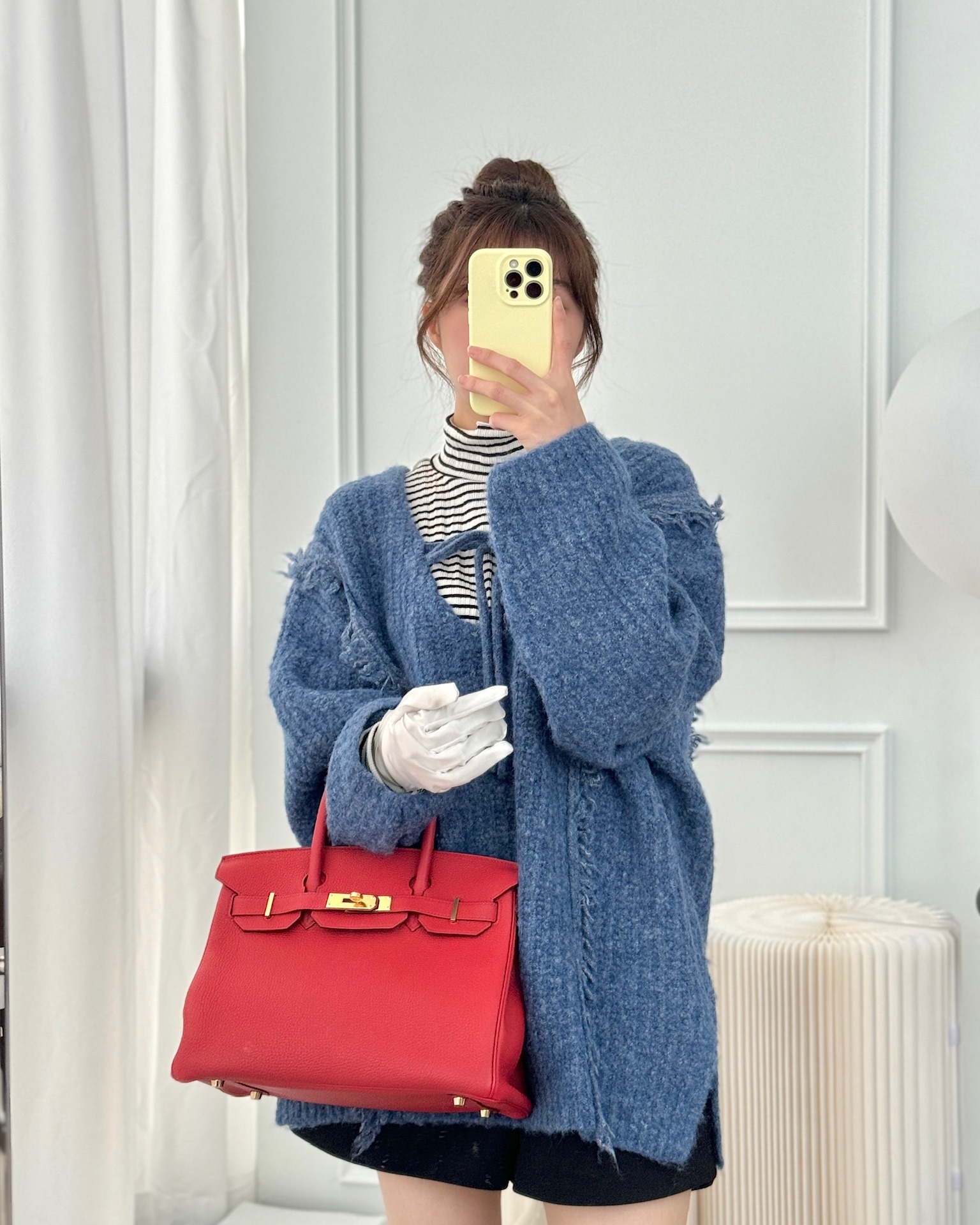 Hermès Birkin 30 Retourne Geranium D5 Togo