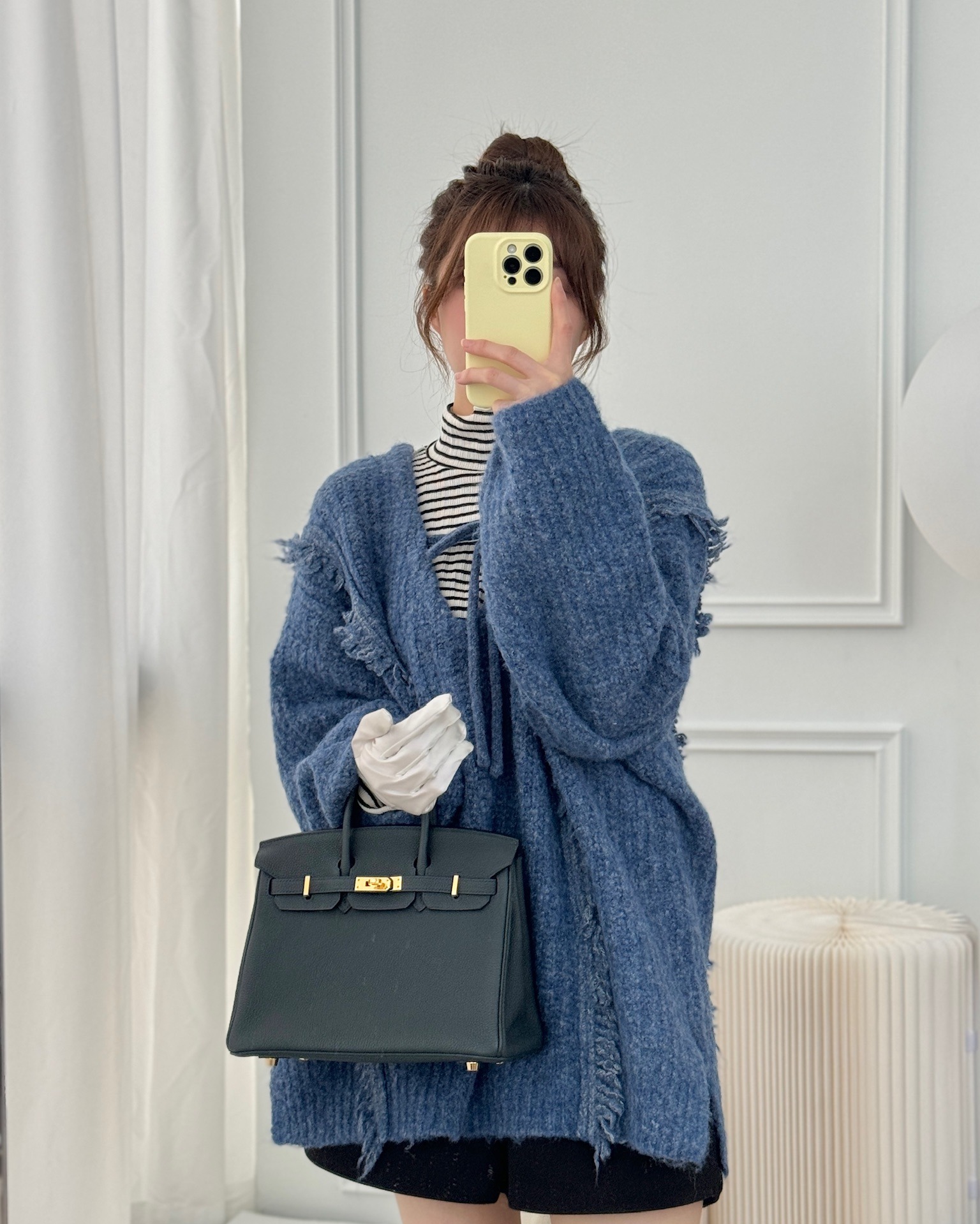 Hermès Birkin 25 Retourne Vert Rousseau V0 Togo