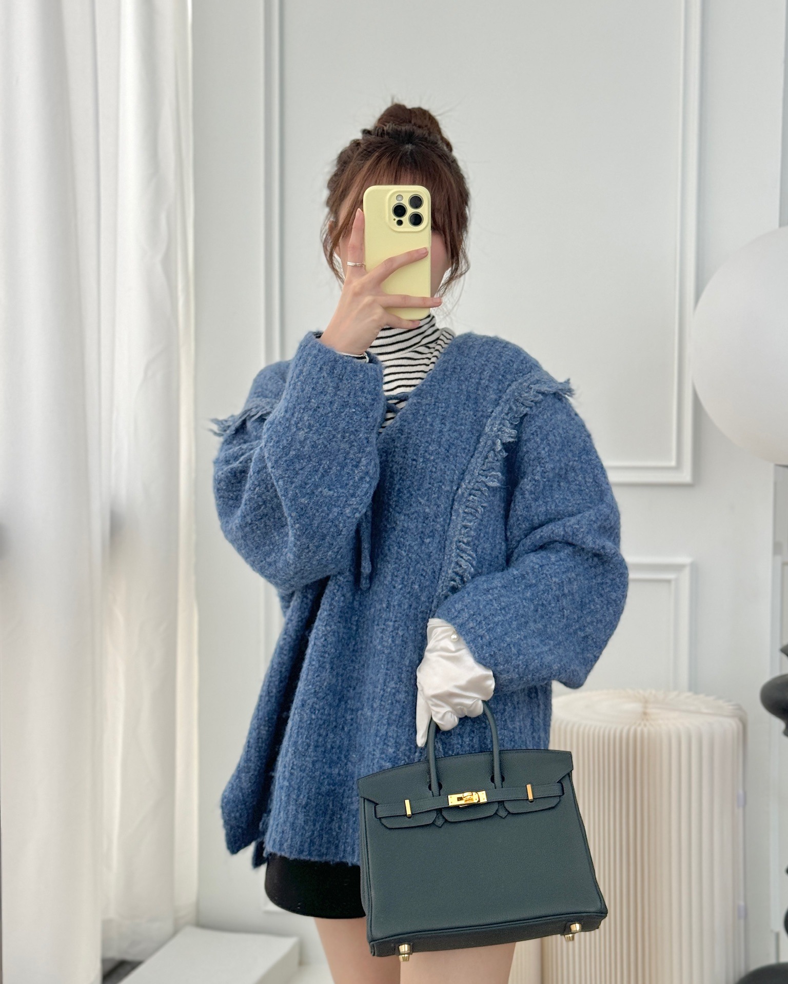 Hermès Birkin 25 Retourne Vert Rousseau V0 Togo