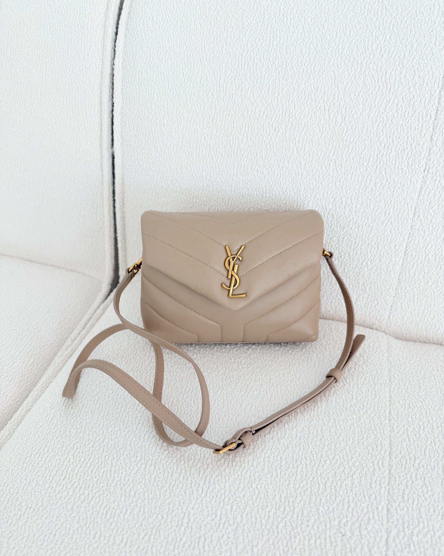 Saint Laurent Loulou Toy Shoulder Bag Beige