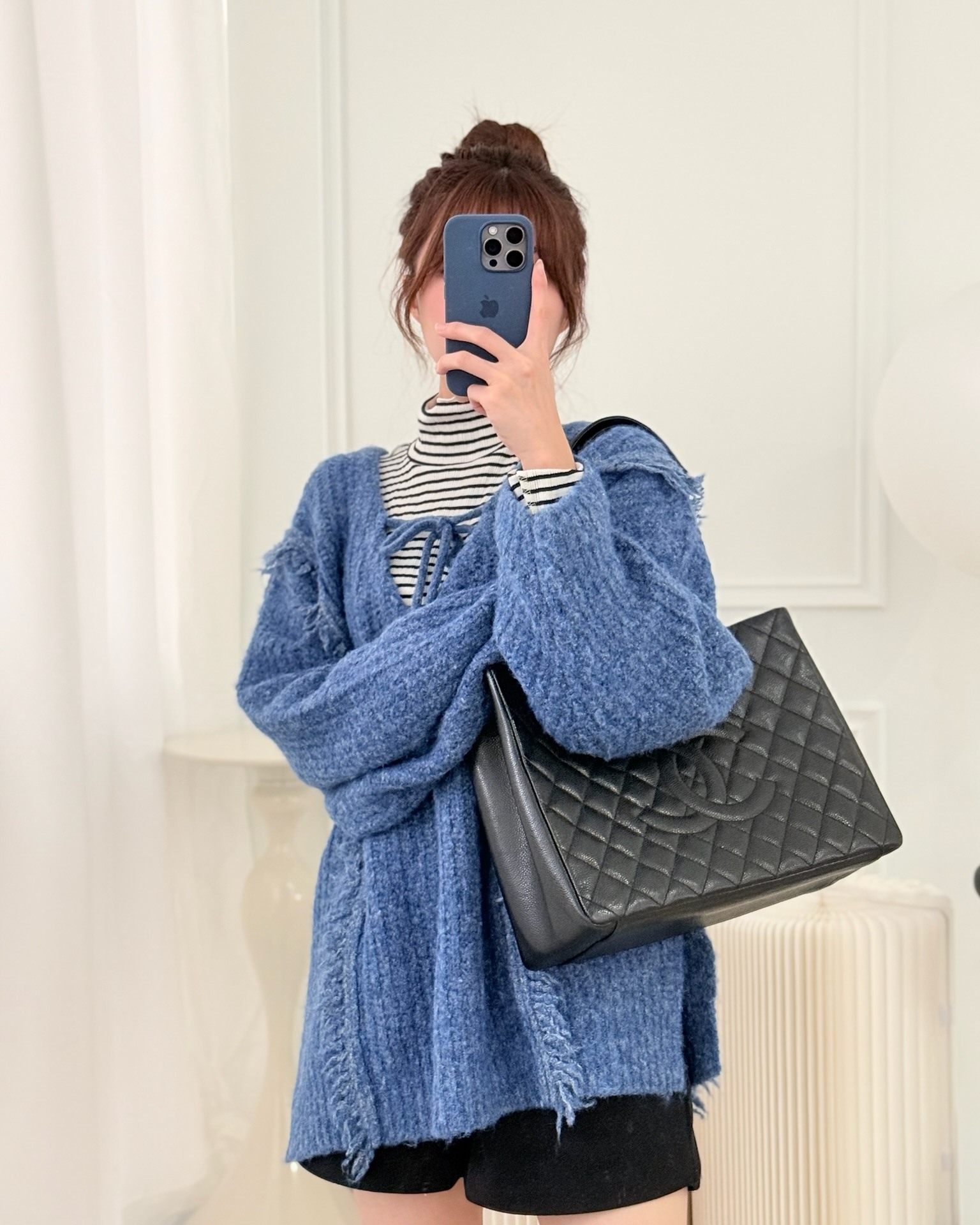 Chanel GST Silver Hardware Black Caviar