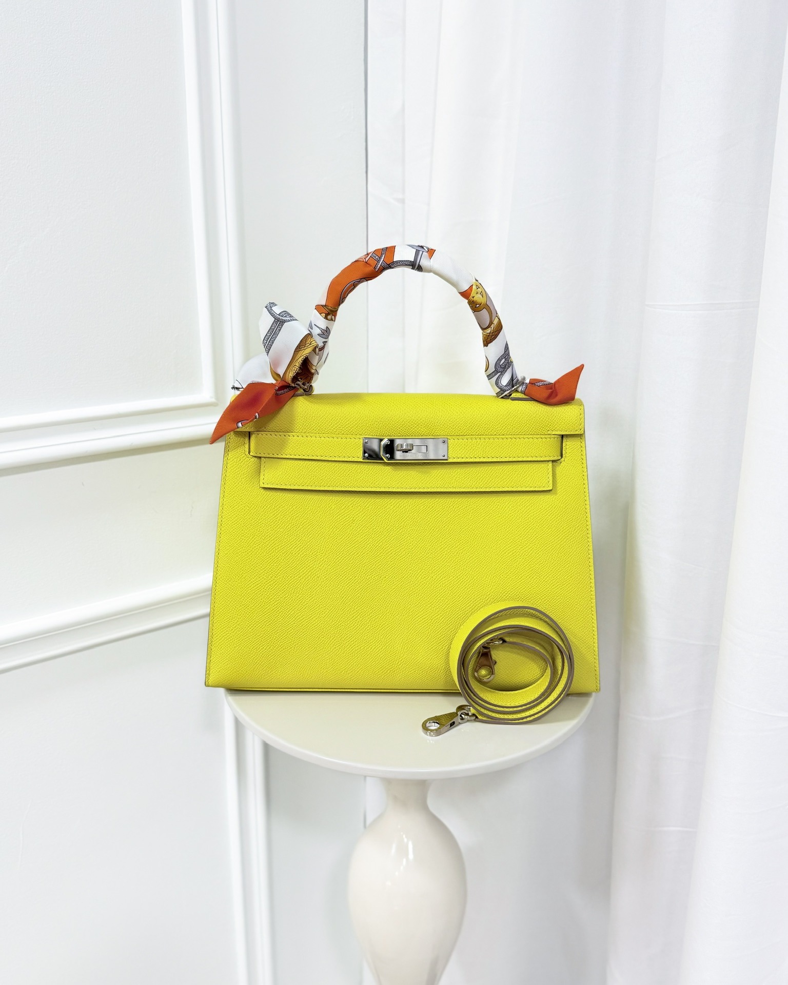 Hermès Kelly 28 Lime 9R Epsom Palladium Hardware