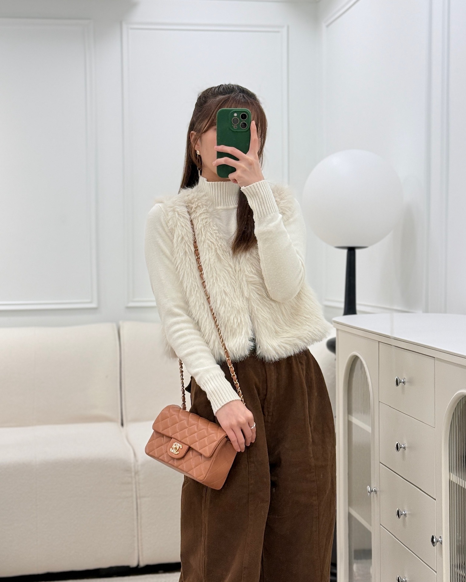 Chanel Mini Rectangular Flap Quilted Caramel Beige Lambskin