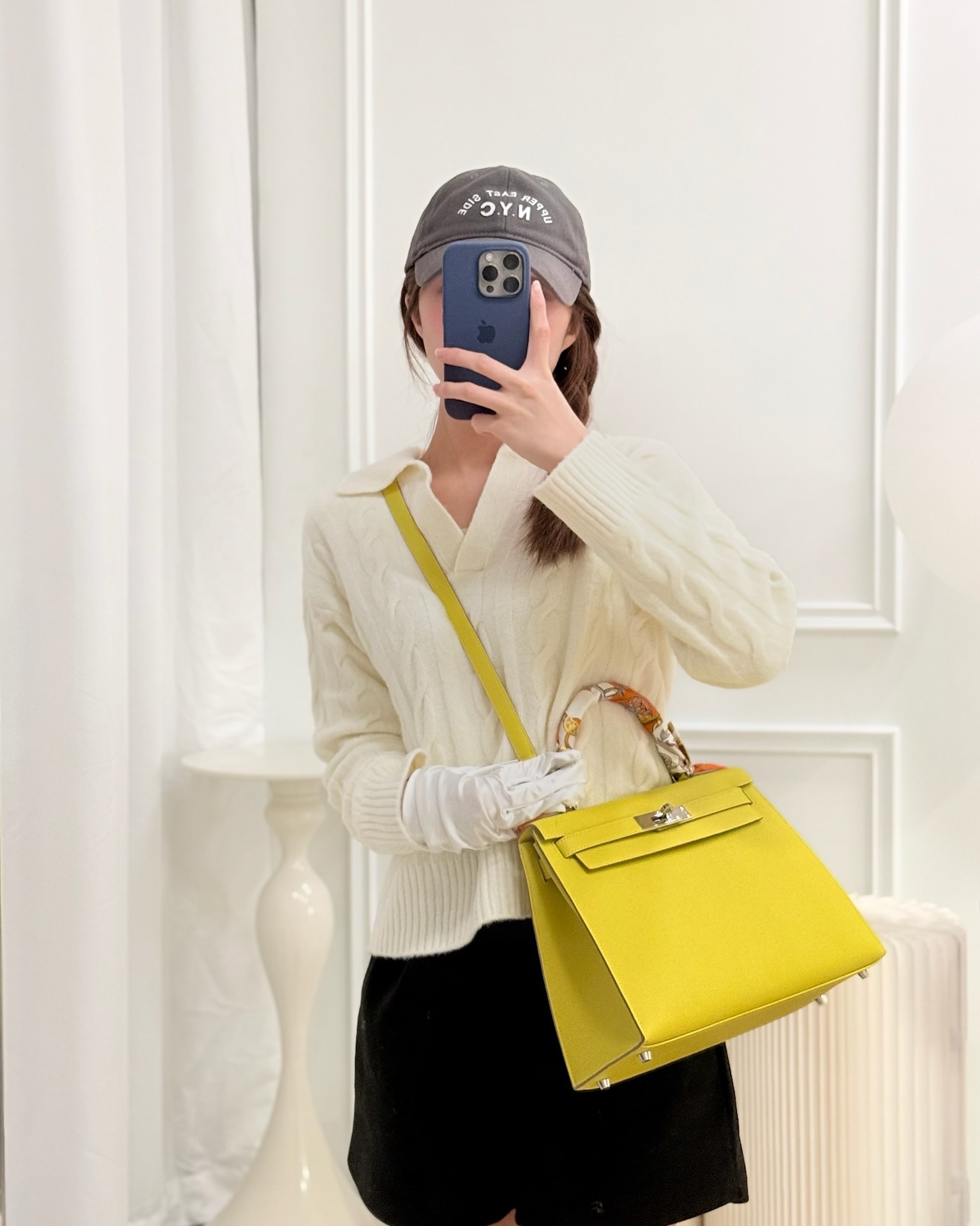 Hermès Kelly 28 Lime 9R Epsom Palladium Hardware