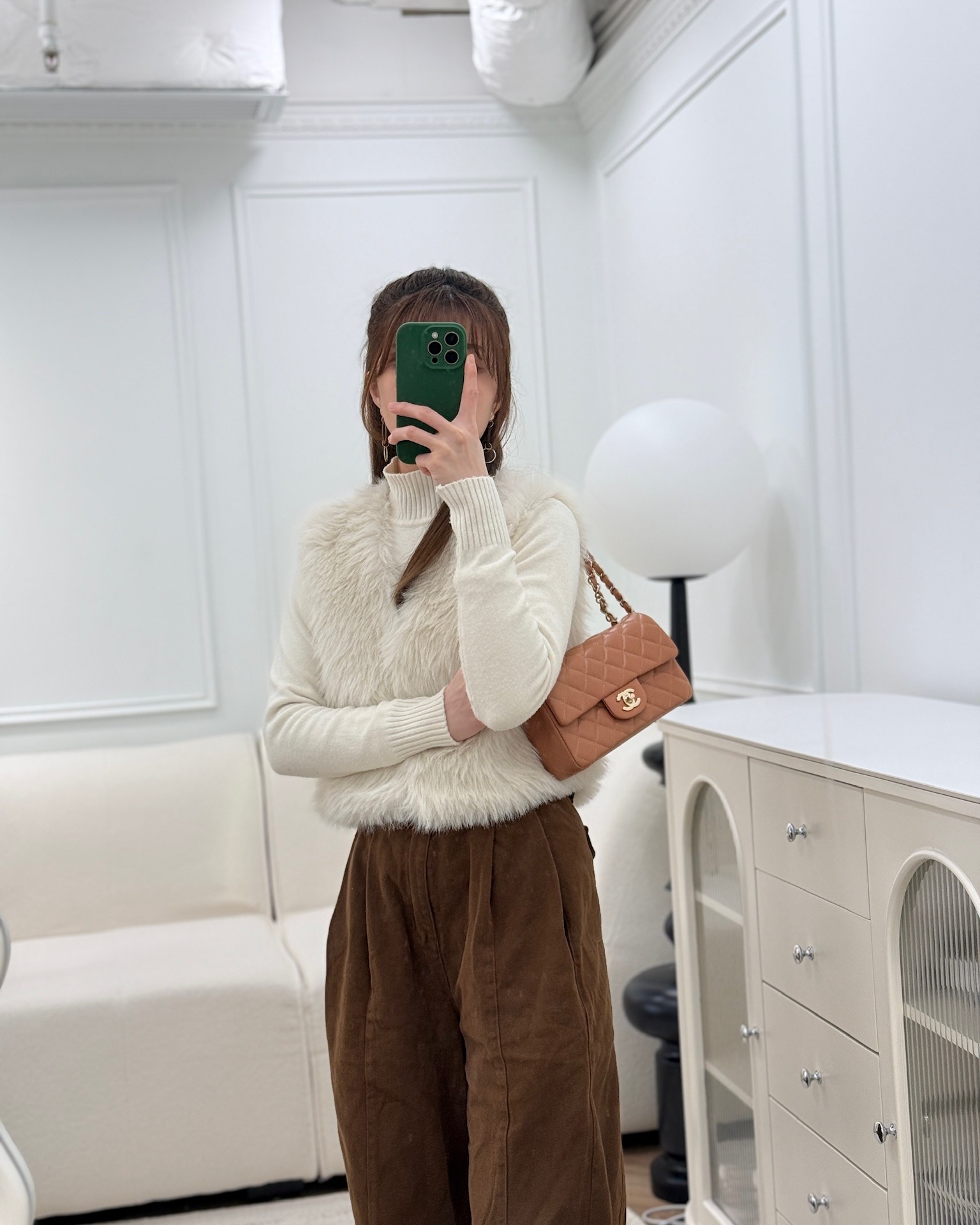 Chanel Mini Rectangular Flap Quilted Caramel Beige Lambskin