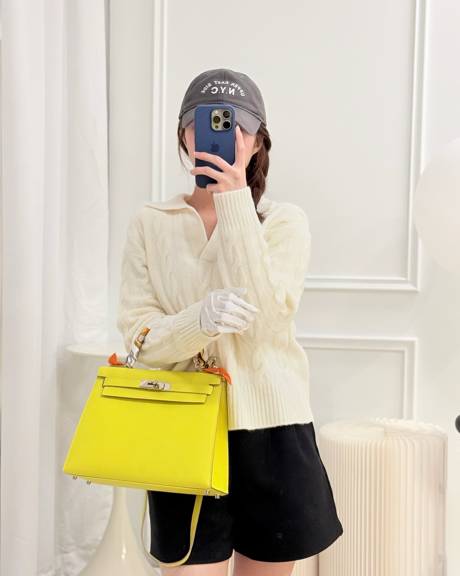 Hermès Kelly 28 Lime 9R Epsom Palladium Hardware