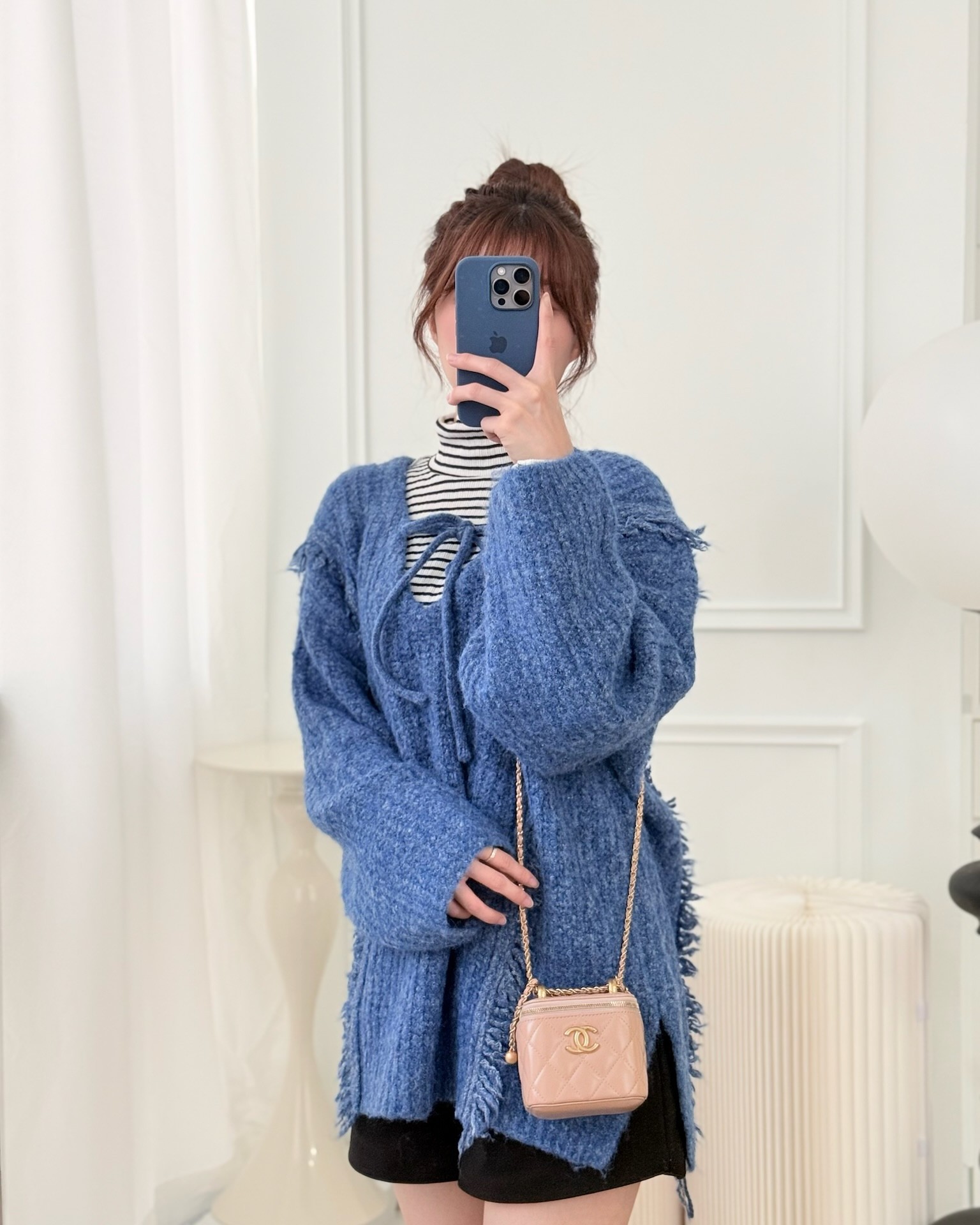 Chanel Quilted Mini Perfect Fit Vanity With Chain Beige Calfskin Aged