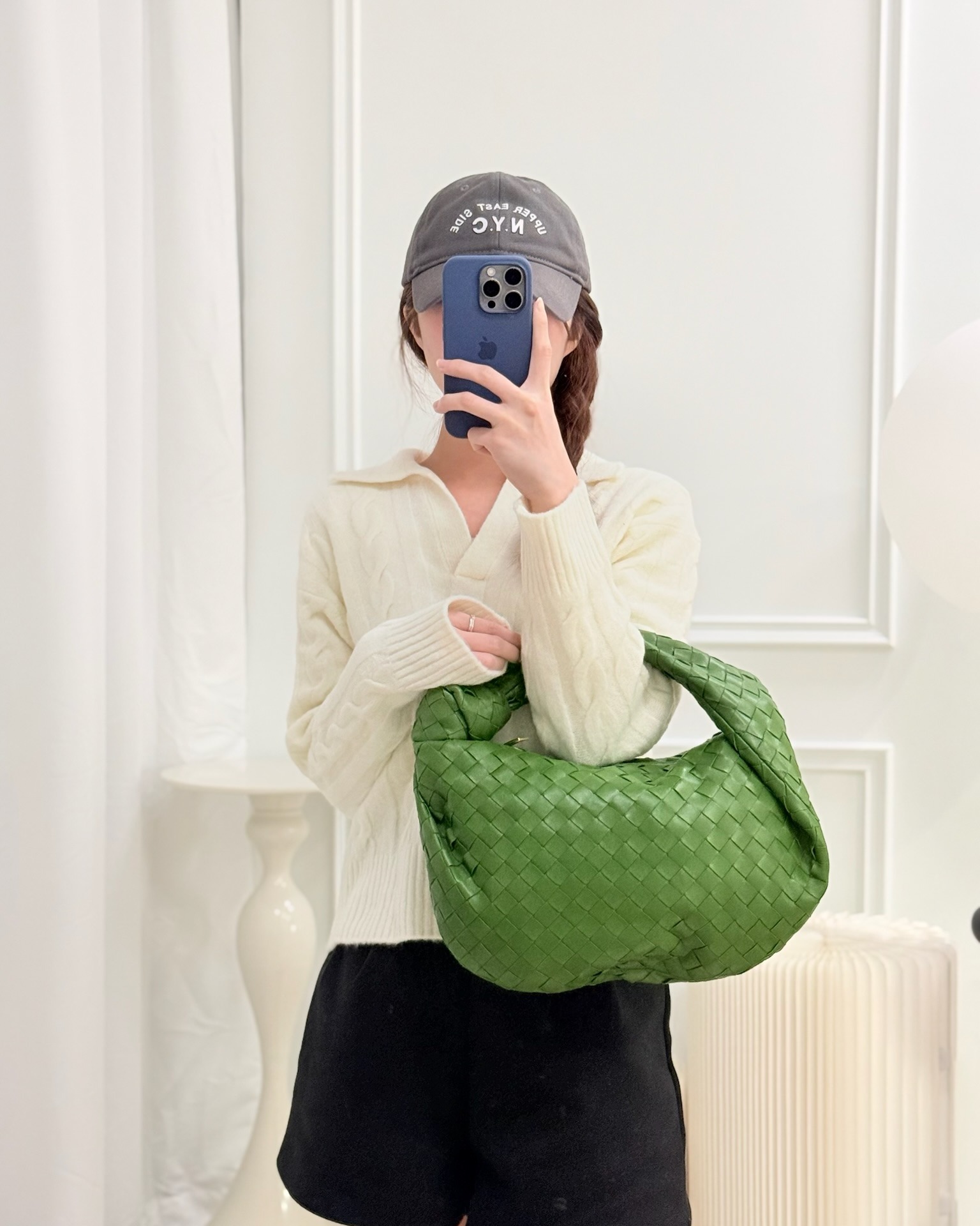 Bottega Veneta Teen Jodie Green Intrecciato Lambskin