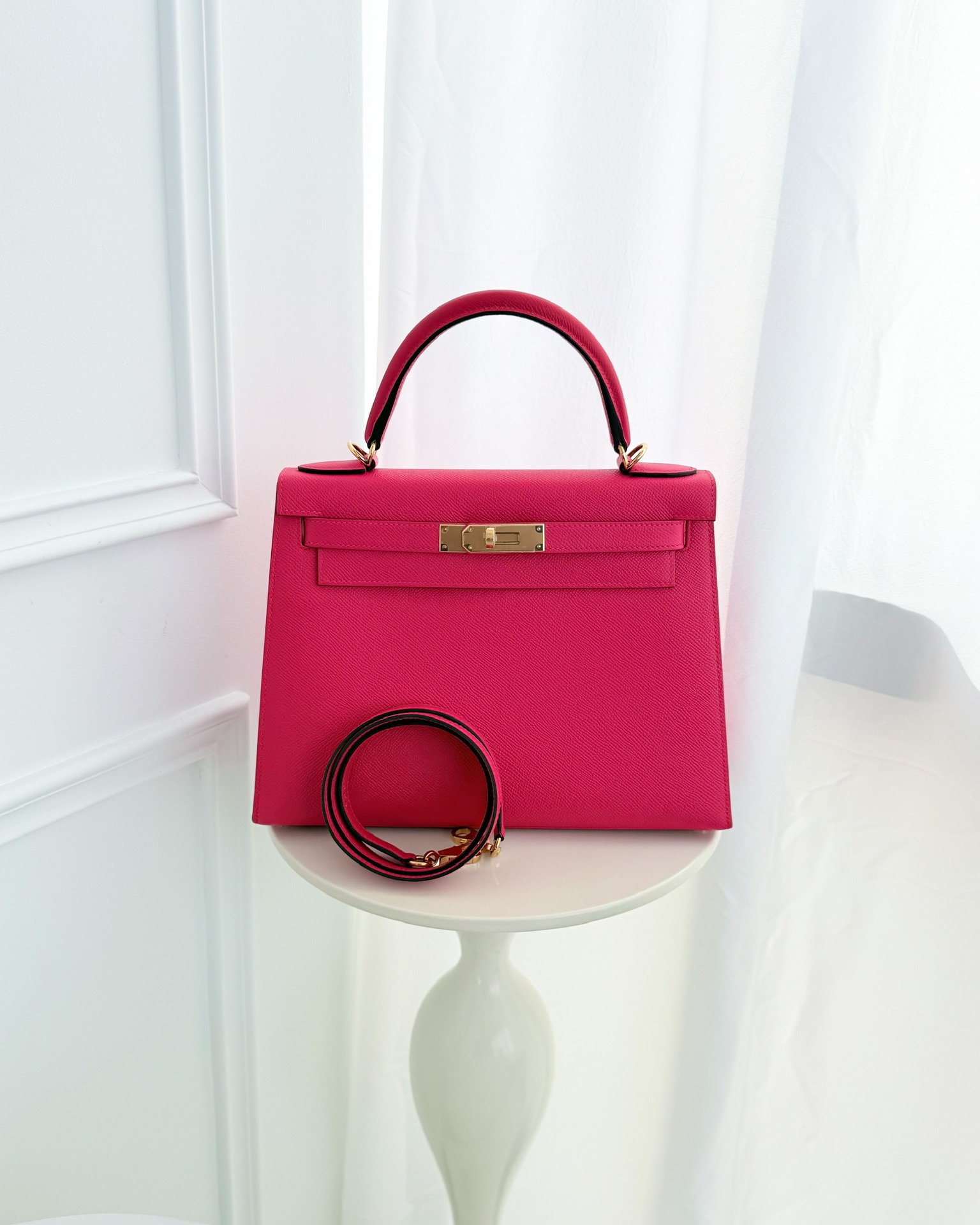 Hermès Kelly 28 Sellier Rose Extreme I6 Epsom