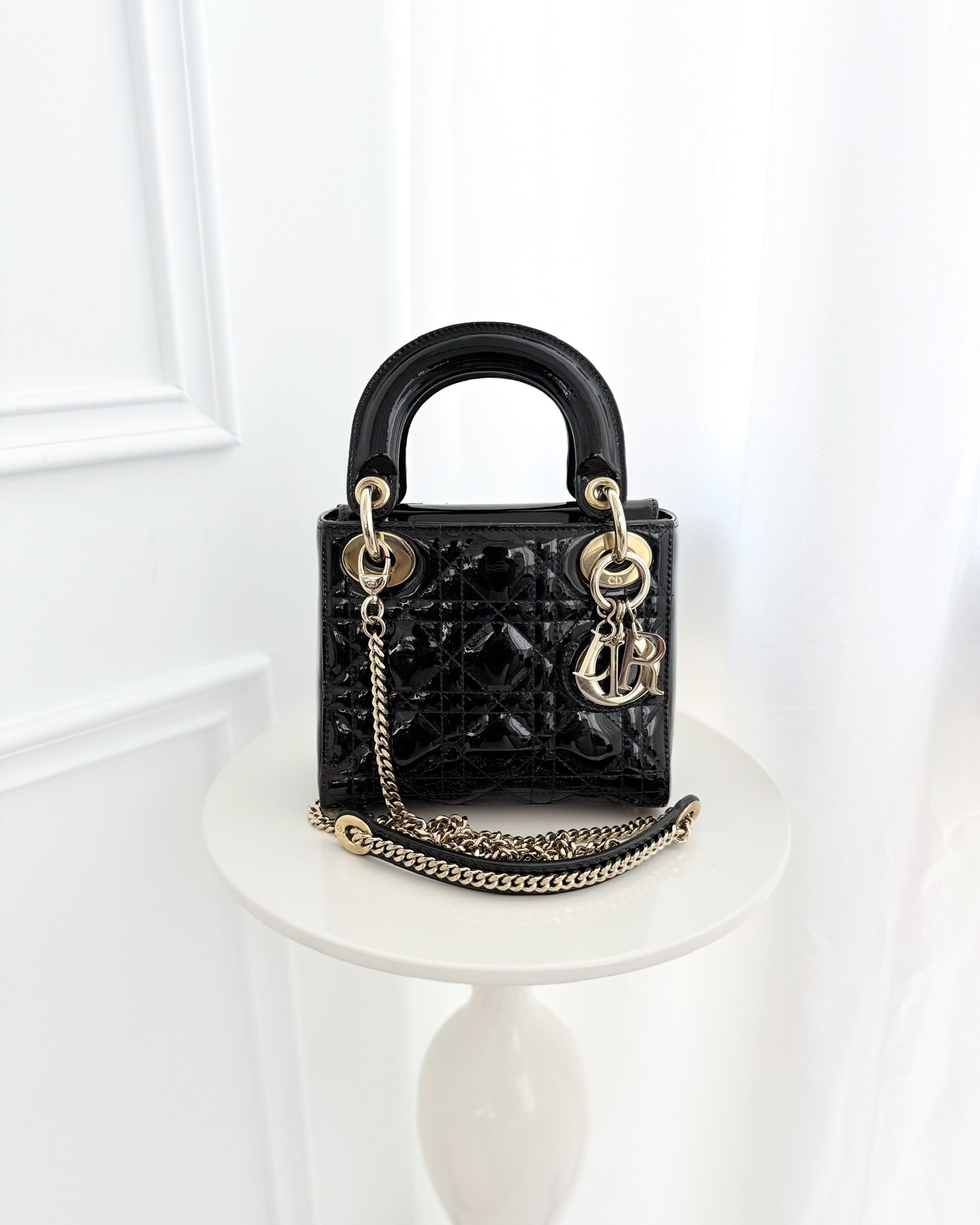 Dior Mini Lady Dior Black Patent