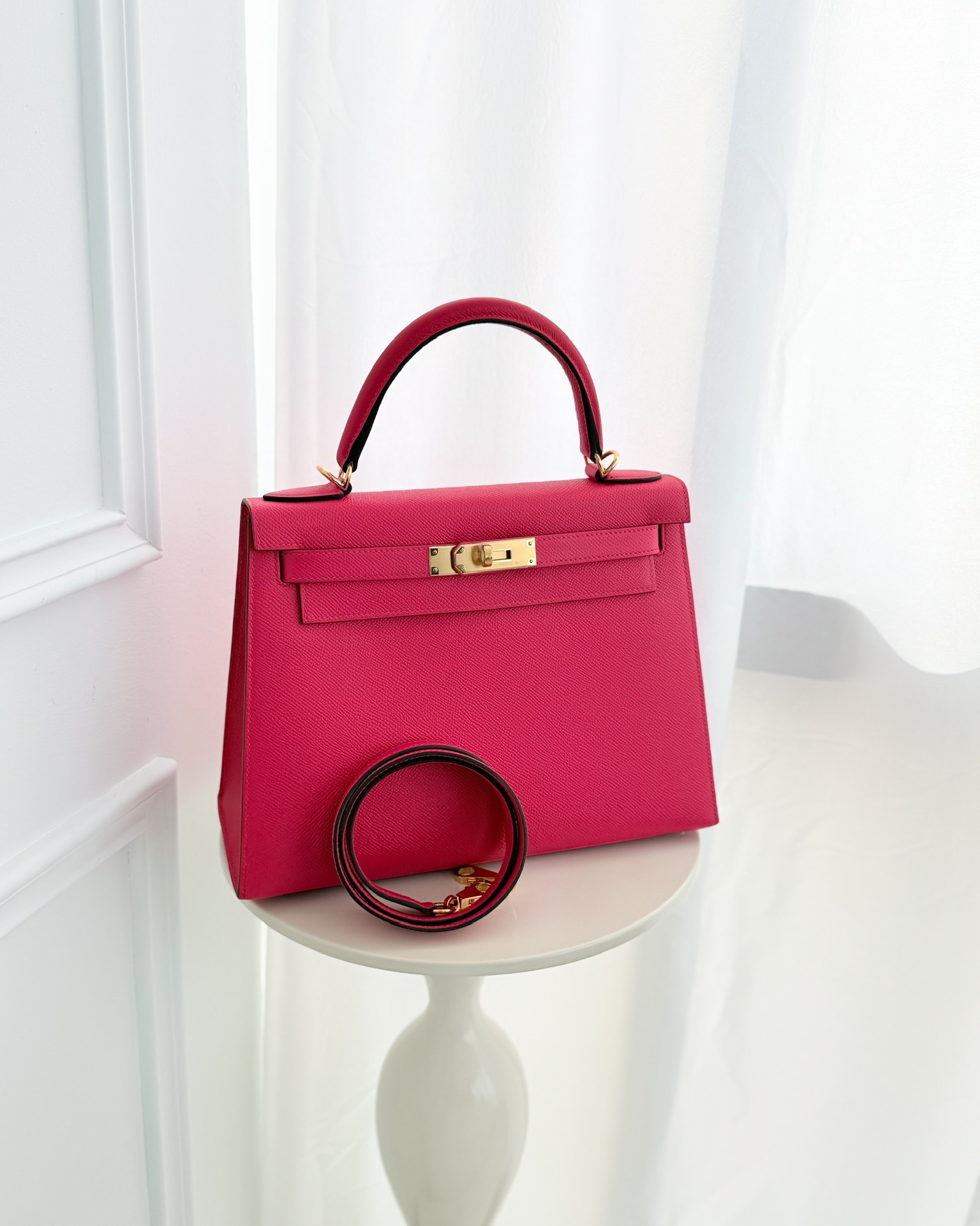 Hermès Kelly 28 Sellier Rose Extreme I6 Epsom