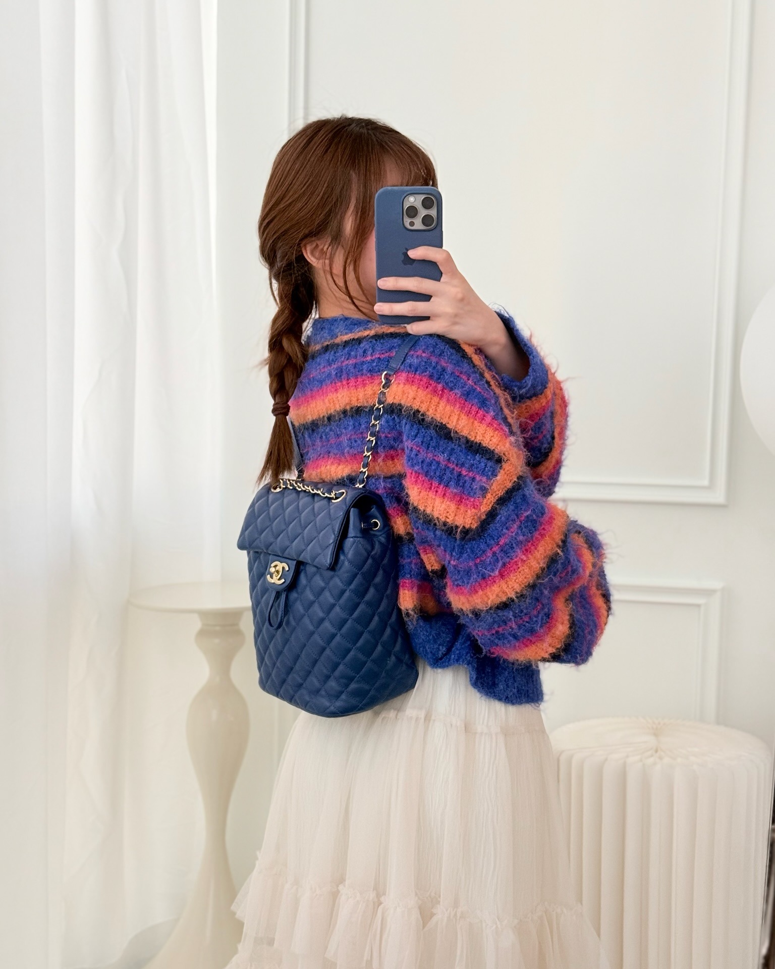 Chanel Quilted Small Urban Spirit Backpack Calfskin Navy