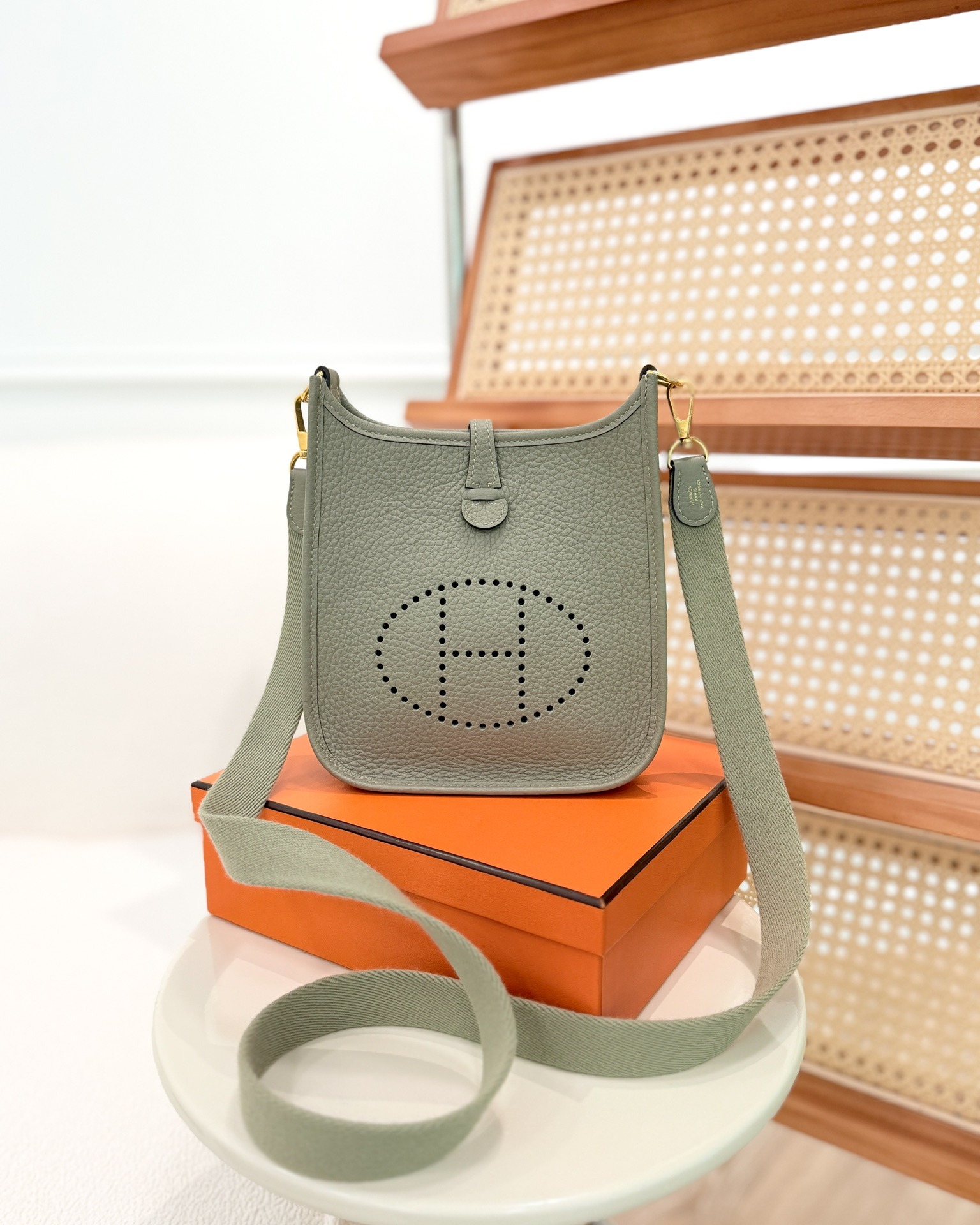 Hermès Mini Evelyne 16 Sauge Q1 Clemence