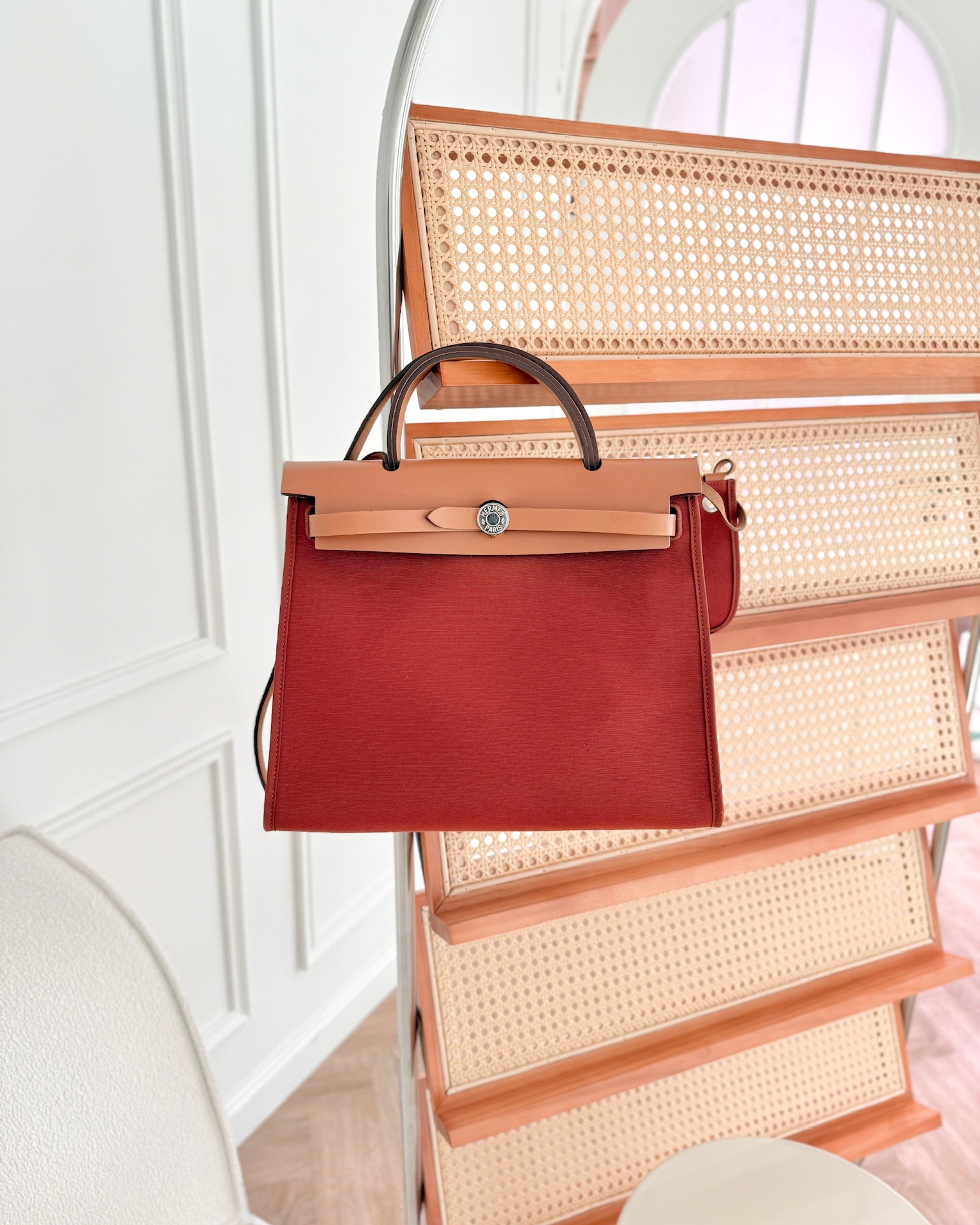 Hermès Herbag Zip 31 Cuivre Canvas Palladium Hardware