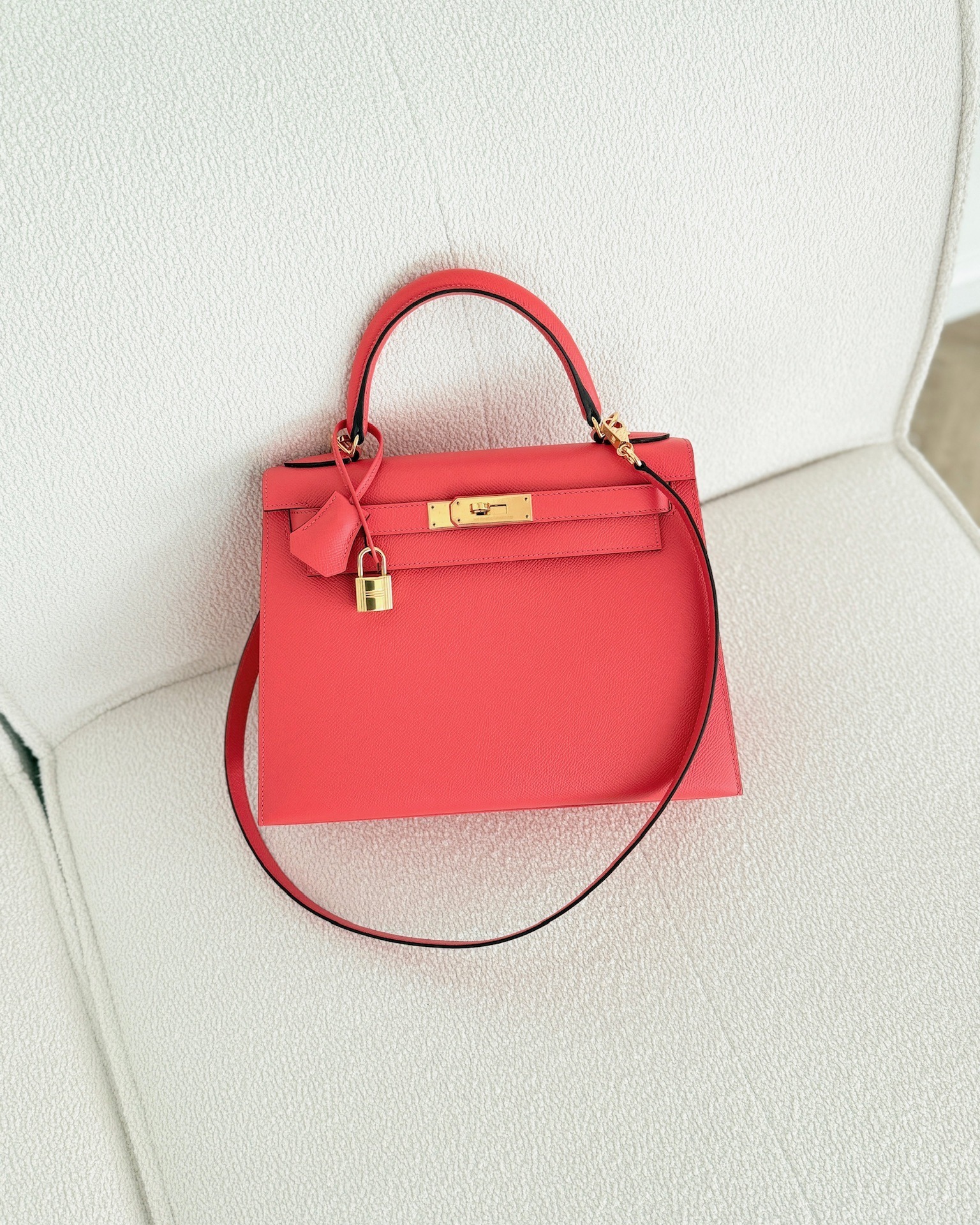 Hermès Sellier Kelly 28 Rose Jaipur Epsom