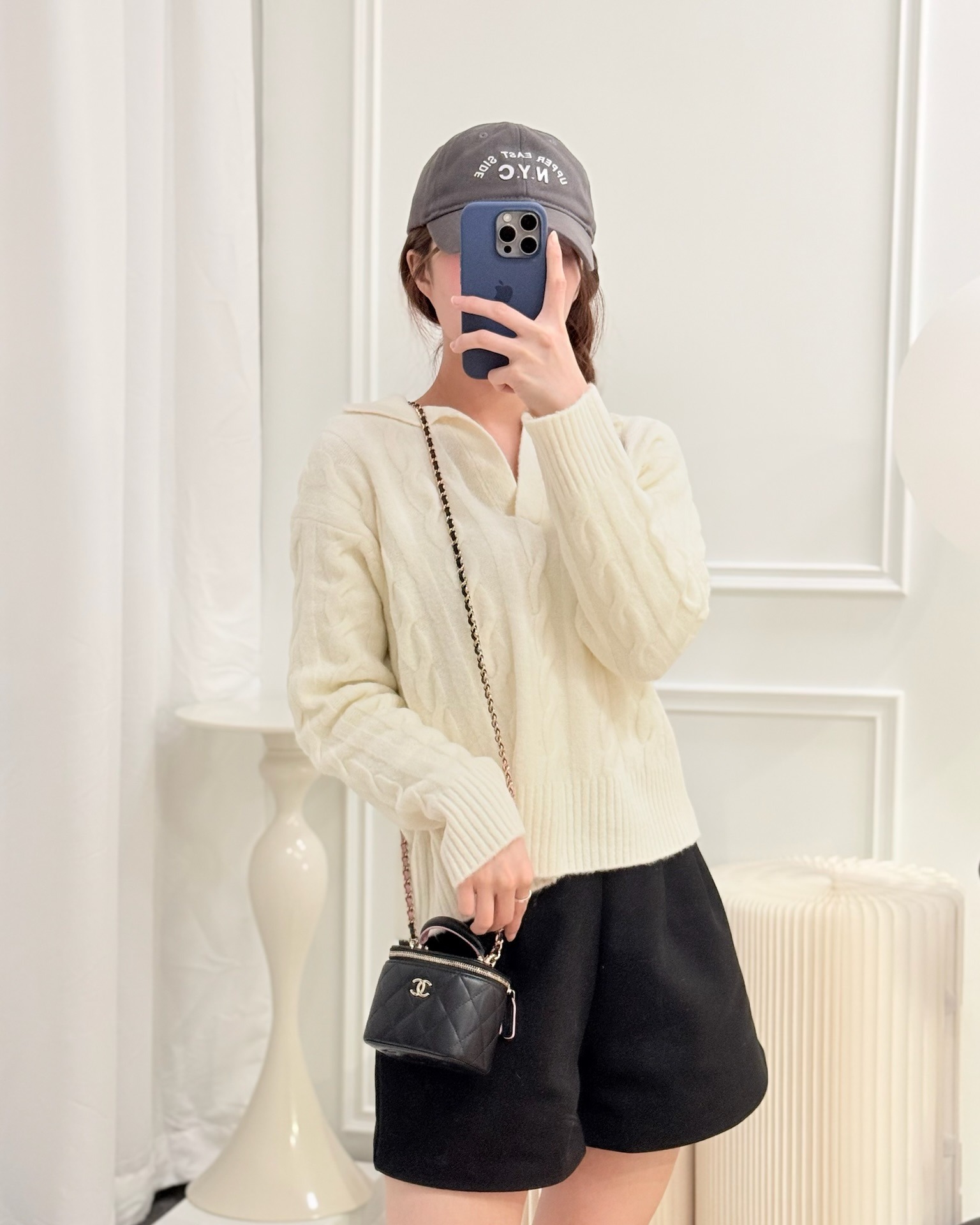 Chanel Mini Top Handle Vanity With Chain Black/ Pink Lambskin