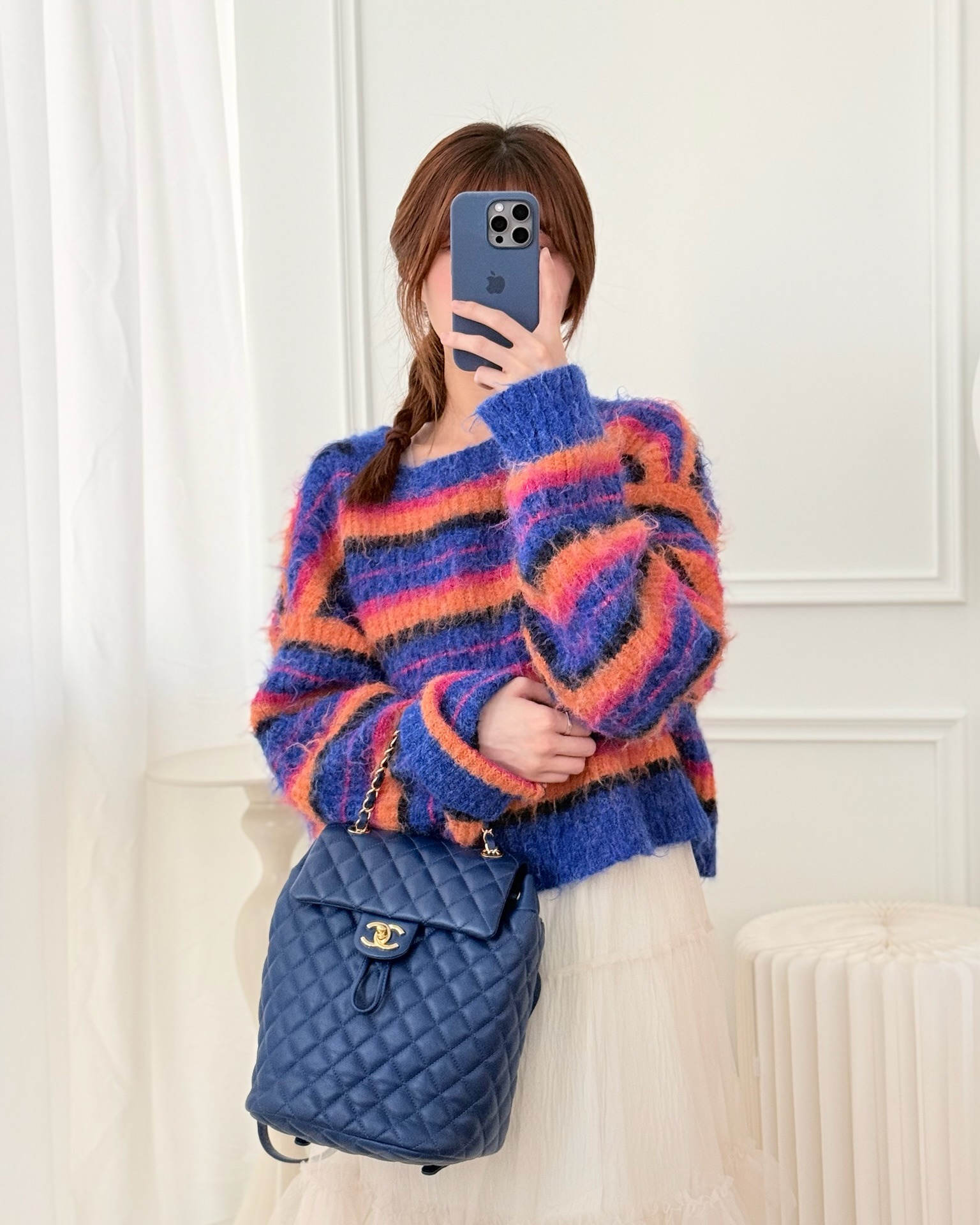 Chanel Quilted Small Urban Spirit Backpack Calfskin Navy