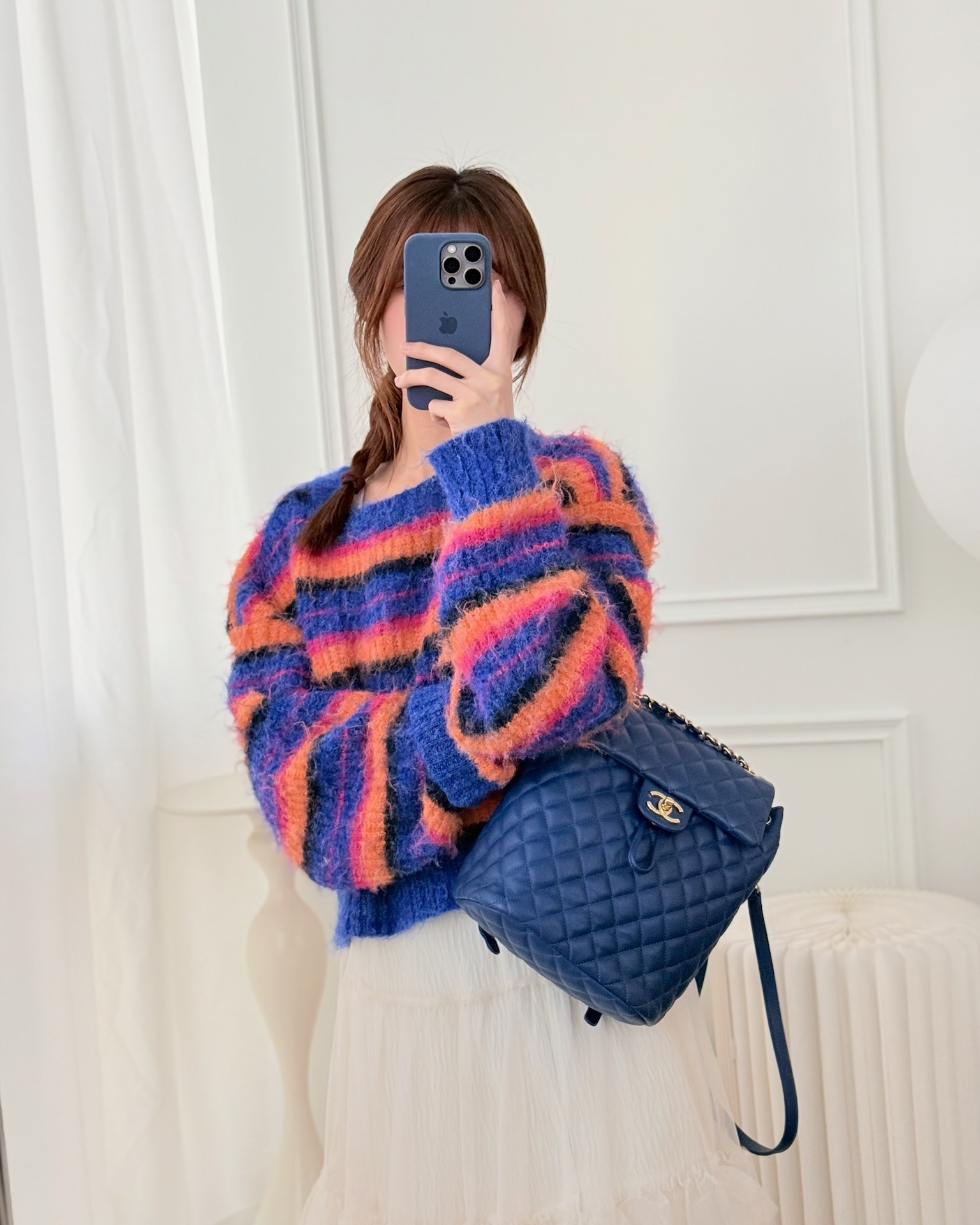 Chanel Quilted Small Urban Spirit Backpack Calfskin Navy