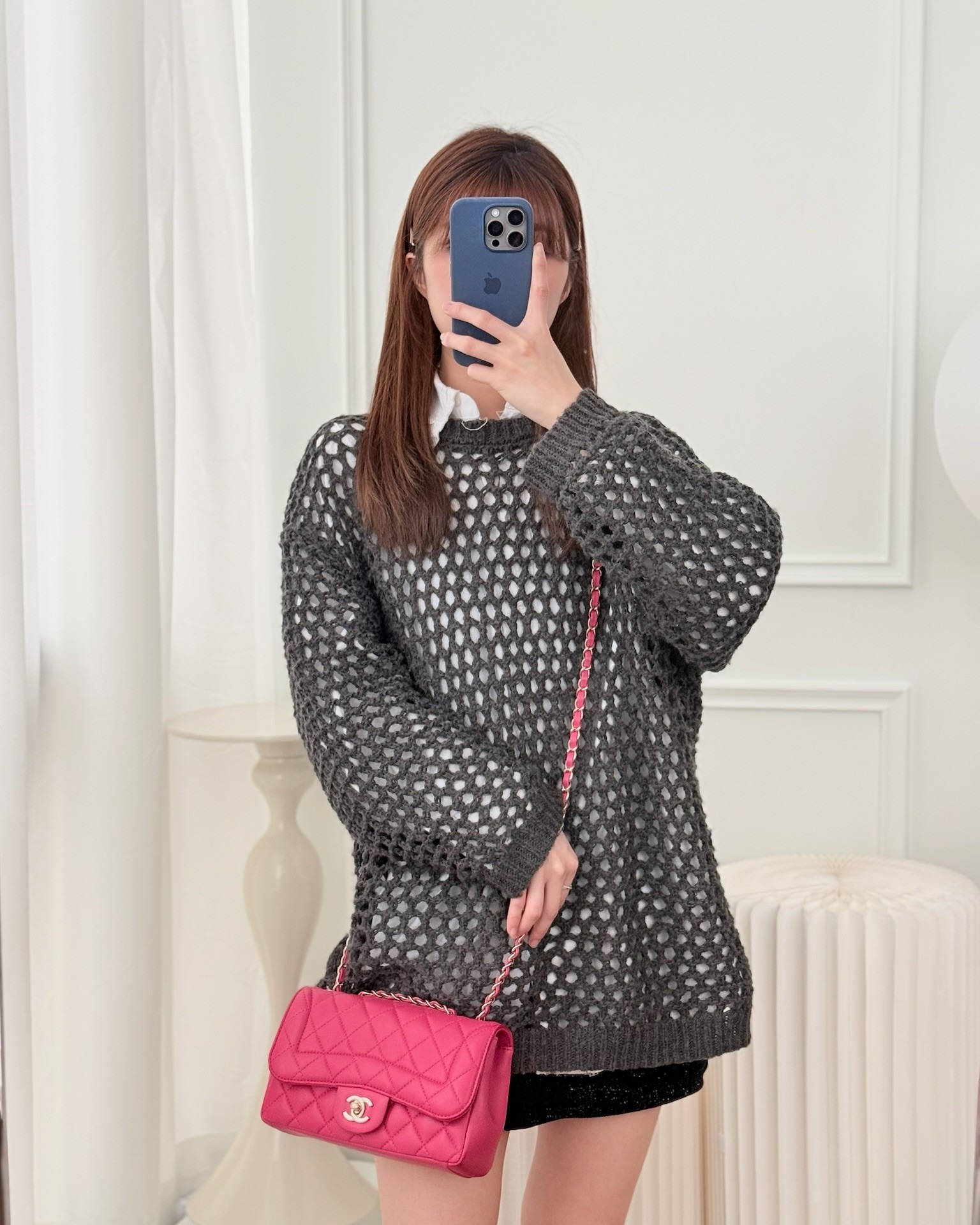 Chanel Quilted Mini Mademoiselle Chic Flap Dark Pink Lambskin Aged