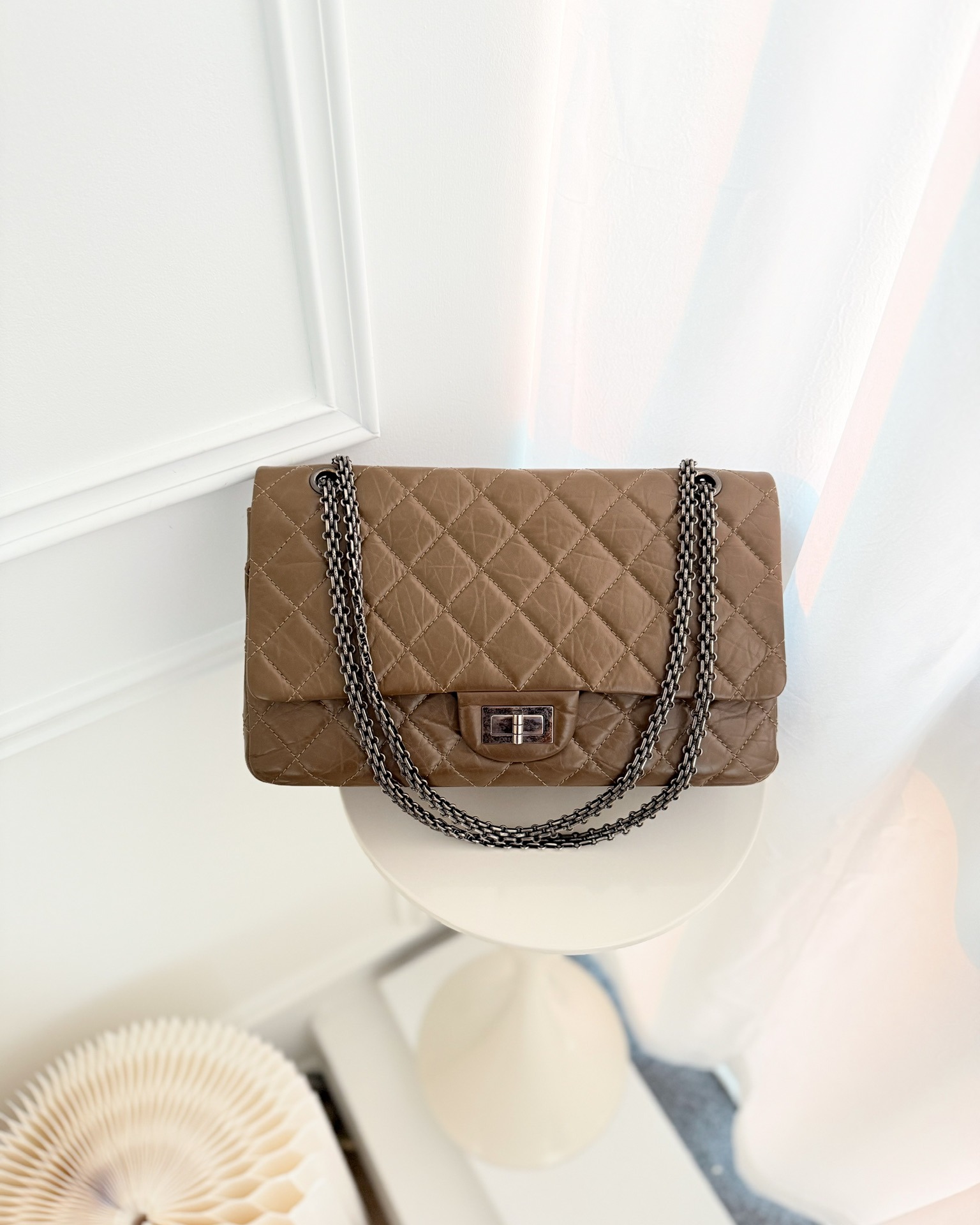 Chanel Reissue Quilted Aged Calfskin Taupe Ruthenium Hardware 227