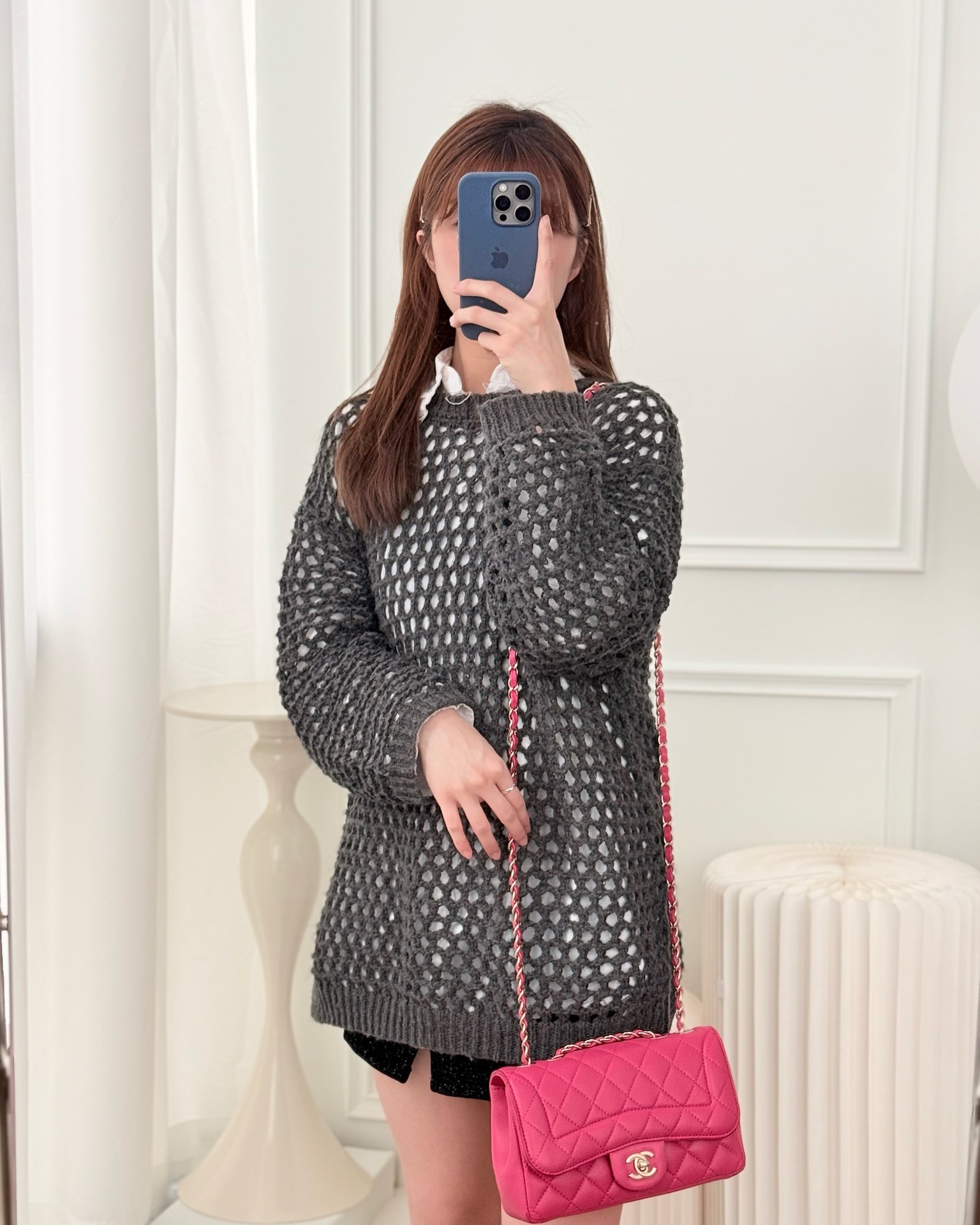 Chanel Quilted Mini Mademoiselle Chic Flap Dark Pink Lambskin Aged