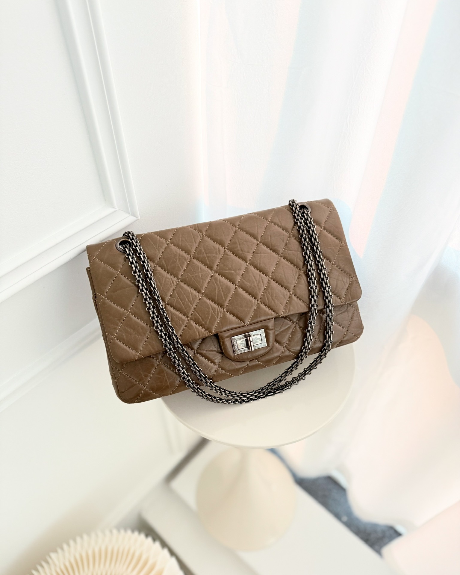 Chanel Reissue Quilted Aged Calfskin Taupe Ruthenium Hardware 227