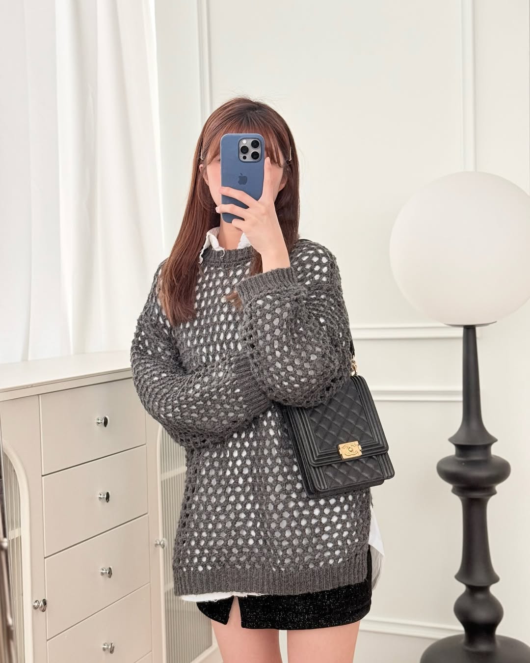 Chanel Quilted North South Boy Flap Black Caviar Aged