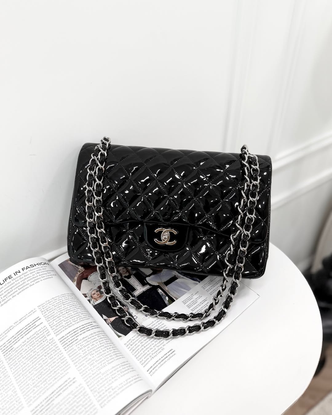 Chanel Jumbo Double Flap Black Patent