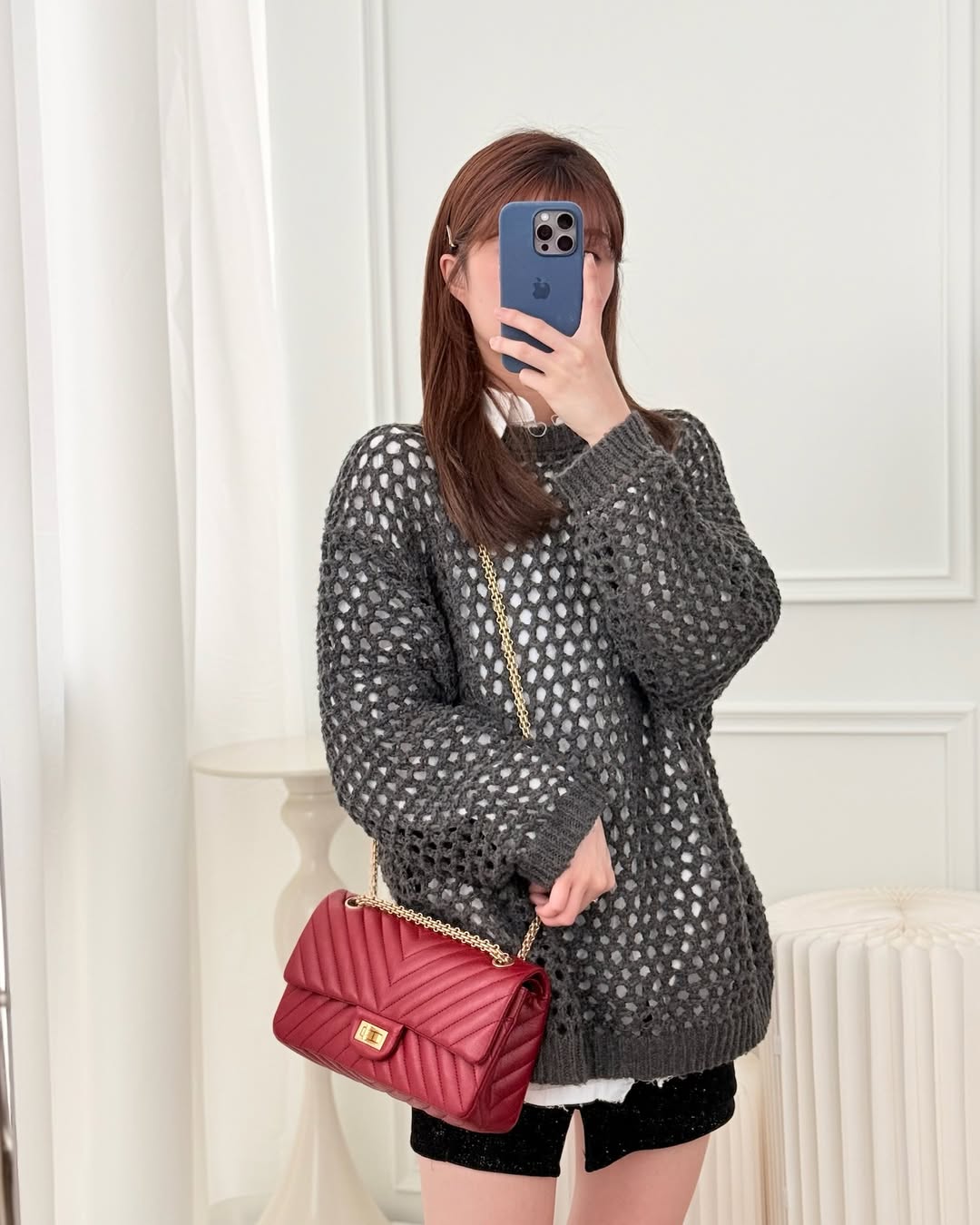 Chanel Reissue 225 Chevron Red Aged Calfskin Aged