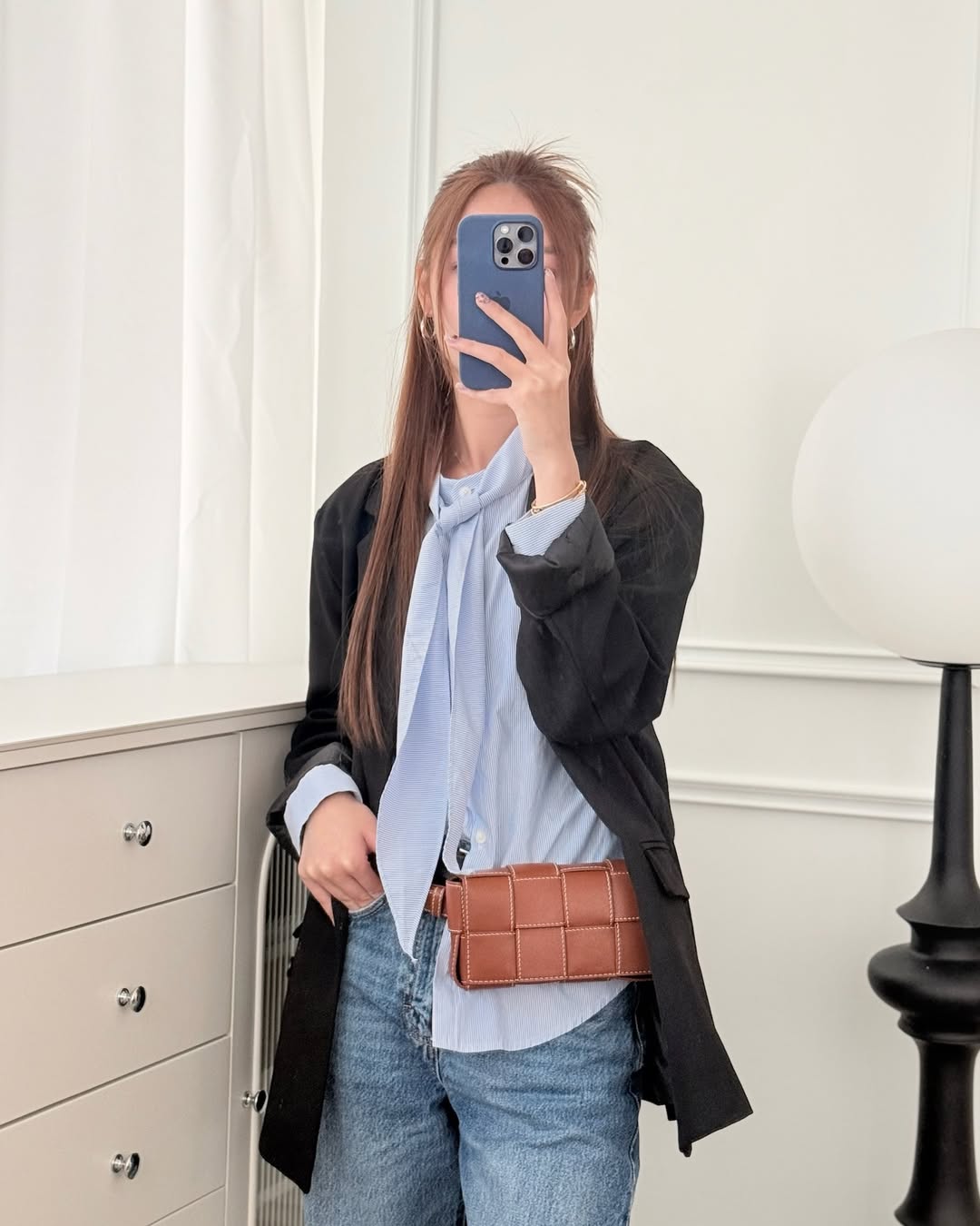 Bottega Veneta Cassette Belt Bag Intreccio Calfskin Wood/ Natural