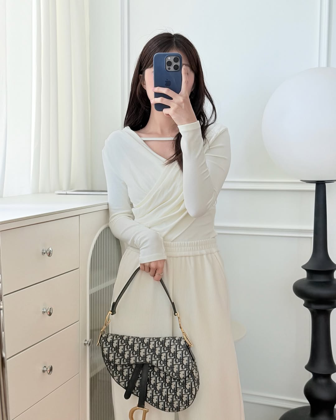 Dior Saddle Bag Blue Oblique Jacquard