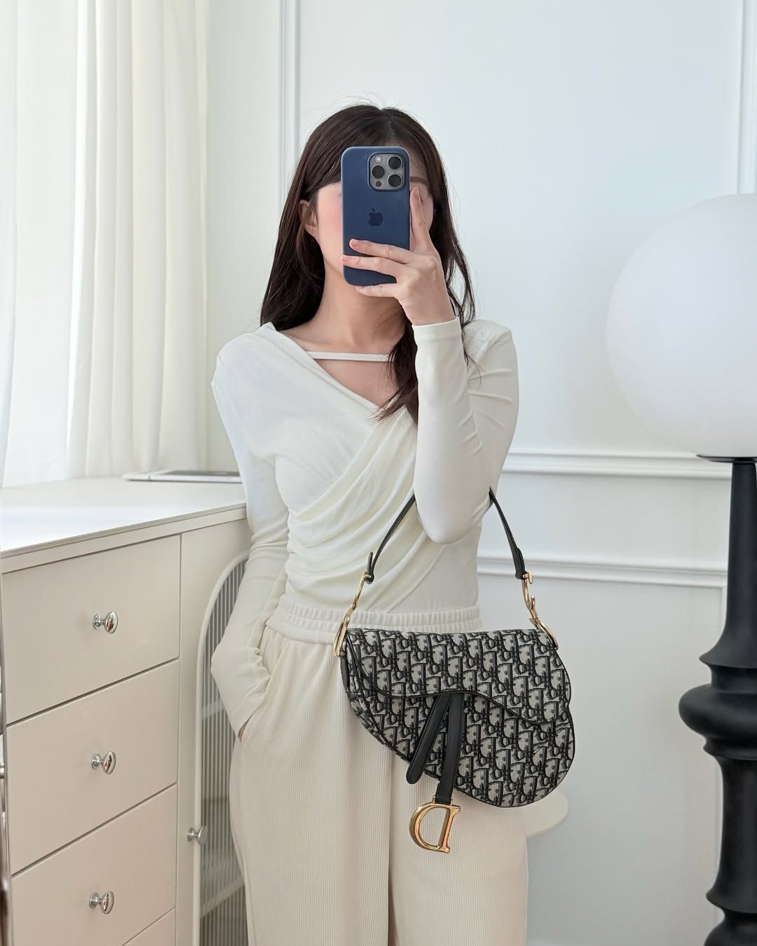 Dior Saddle Bag Blue Oblique Jacquard