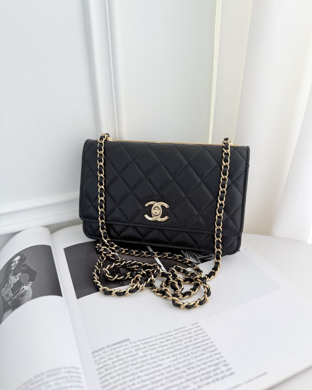 Chanel Trendy CC WOC Wallet on Chain Black Lambskin