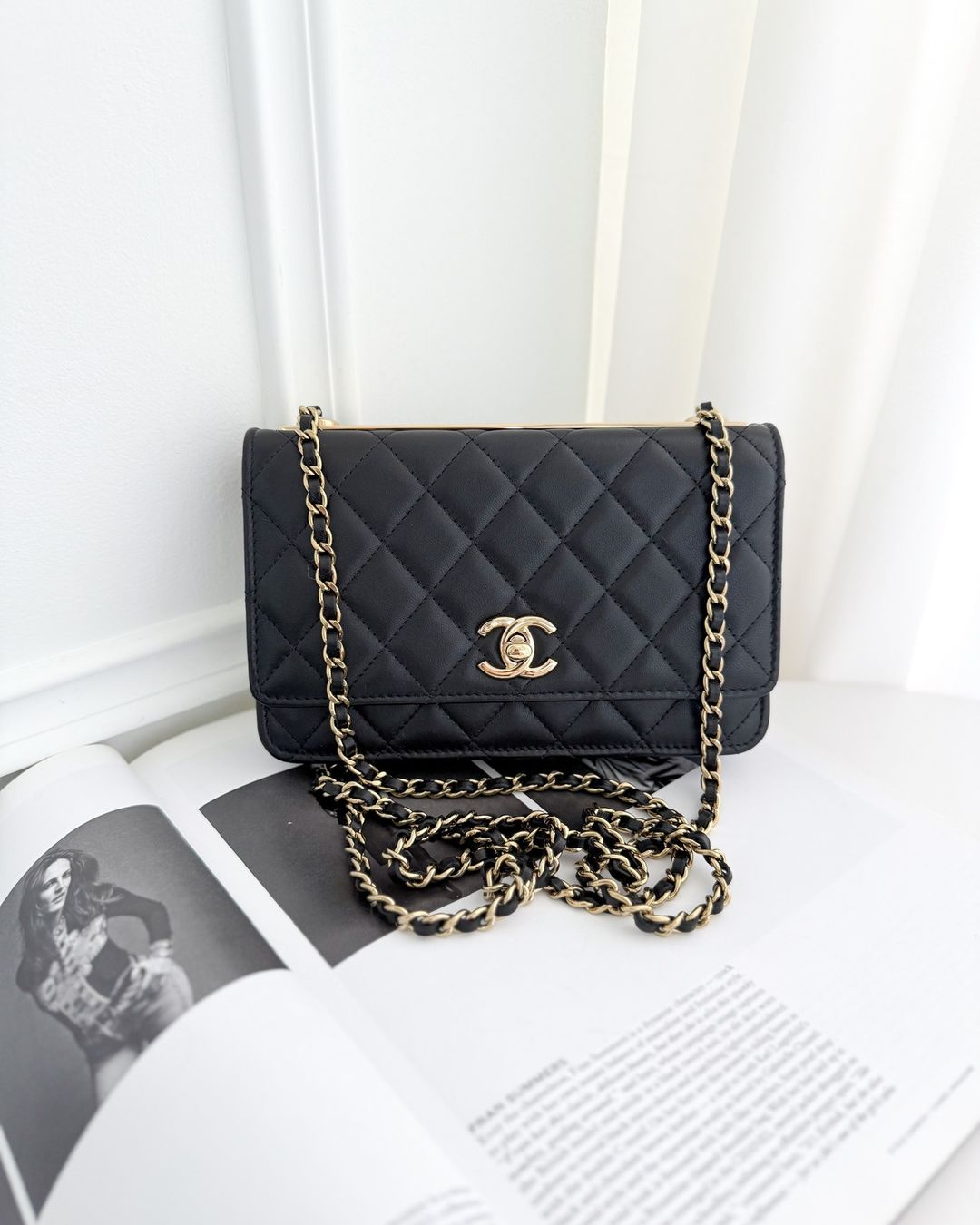 Chanel Trendy CC WOC Wallet on Chain Black Lambskin