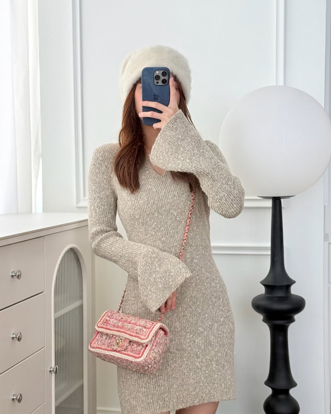 Chanel Mini Rectangular Flap Pink Tweed Braid