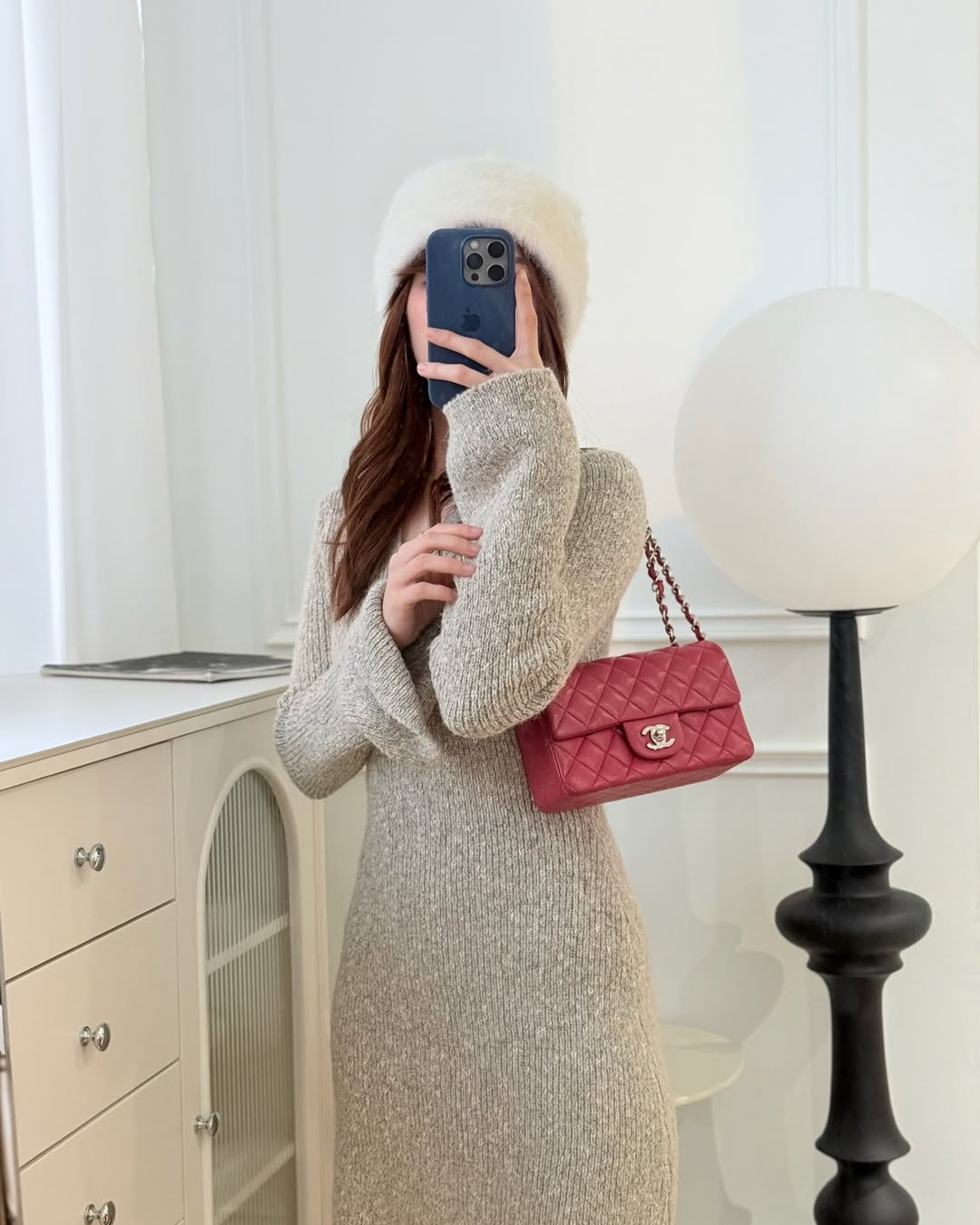 Chanel Quilted Mini Rectangular Flap Dark Pink Lambskin