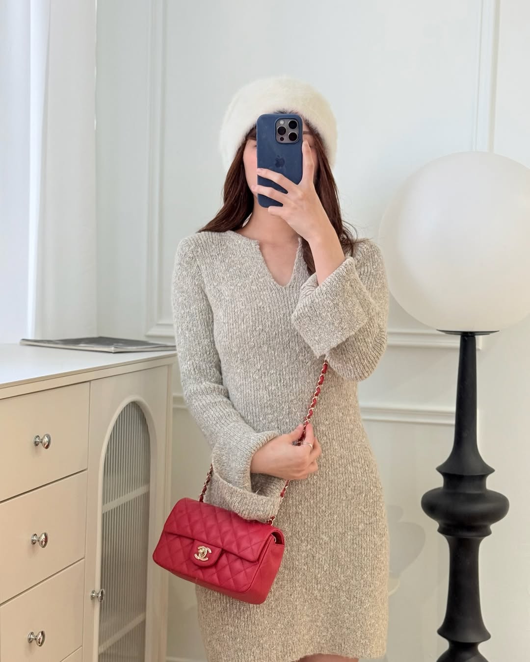 Chanel Quilted Mini Rectangular Flap Berry Red Lambskin