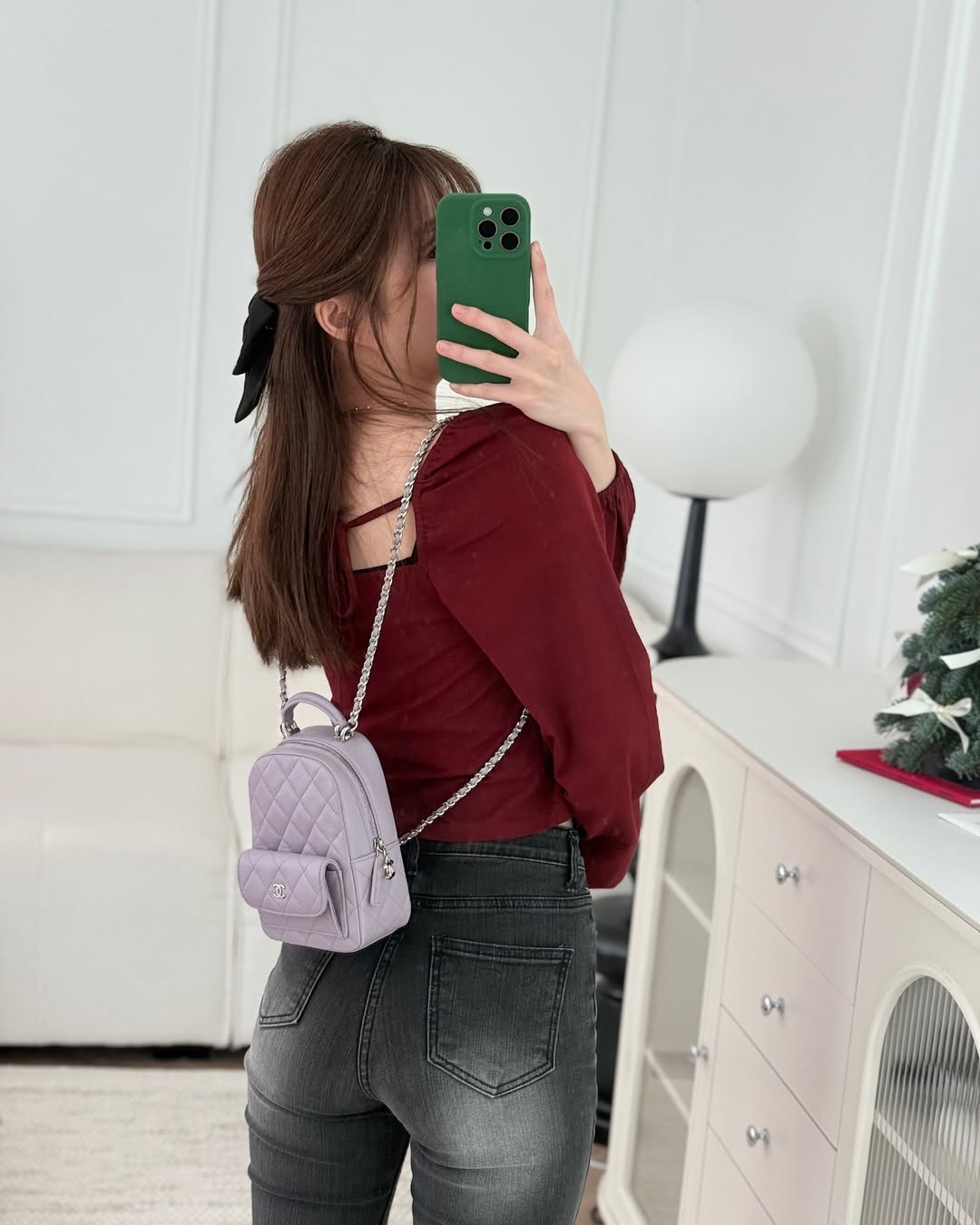 Chanel Classic Mini Backpack Lilac Caviar