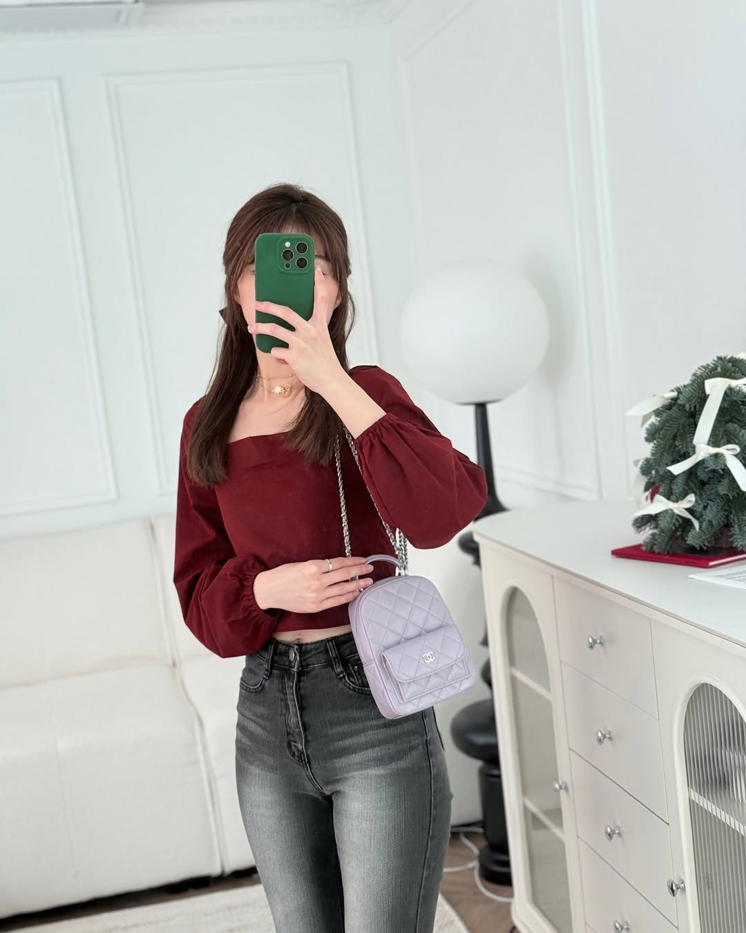 Chanel Classic Mini Backpack Lilac Caviar