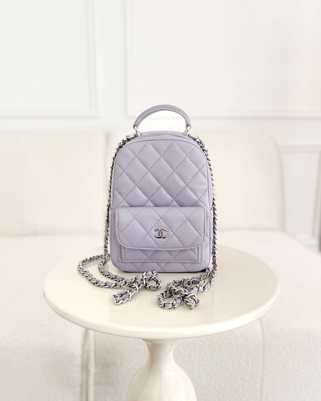 Chanel Classic Mini Backpack Lilac Caviar