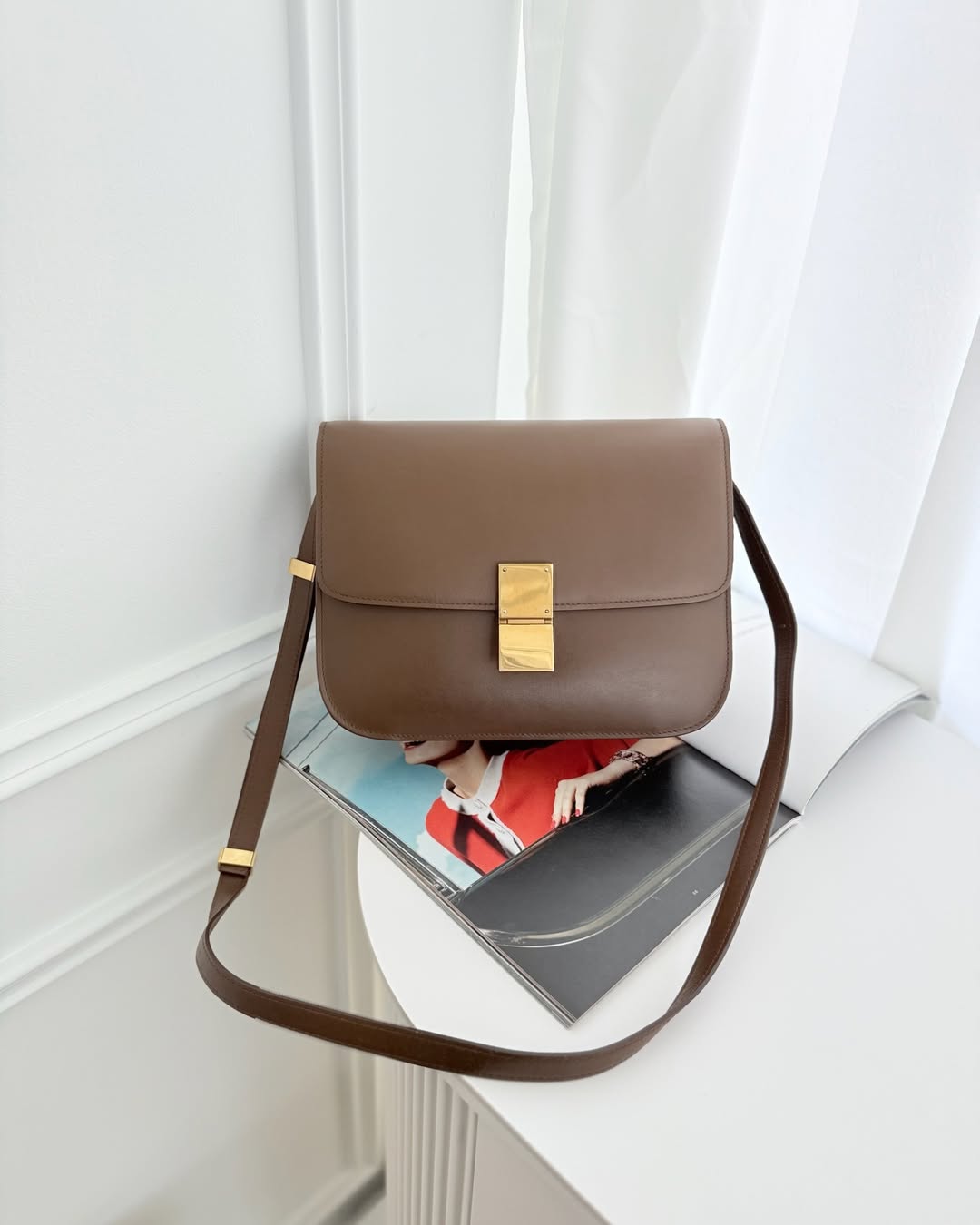Celine Medium Classic Box Flap Caramel Calfskin