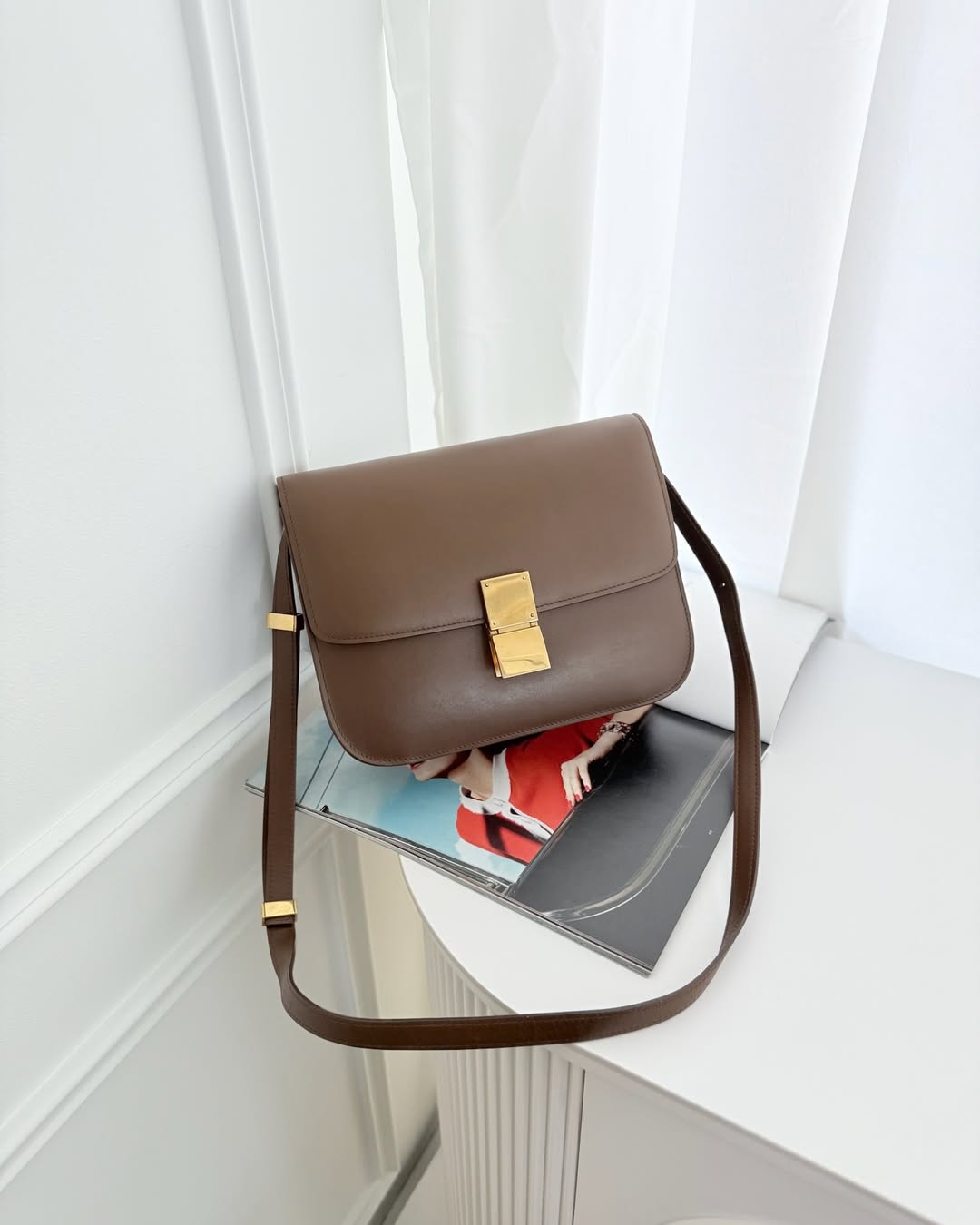 Celine Medium Classic Box Flap Caramel Calfskin