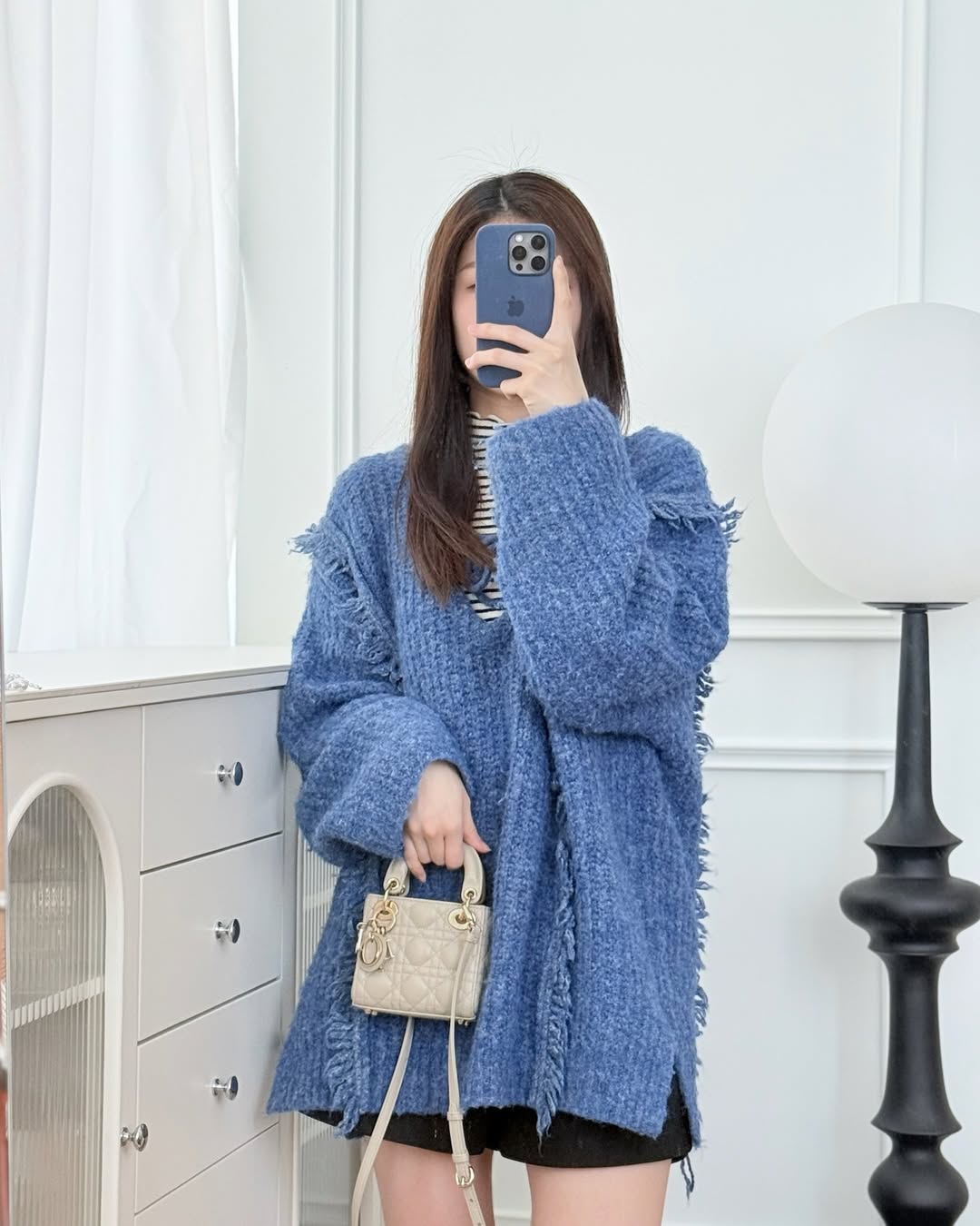 Dior Micro Lady Dior Cannage Beige Lambskin