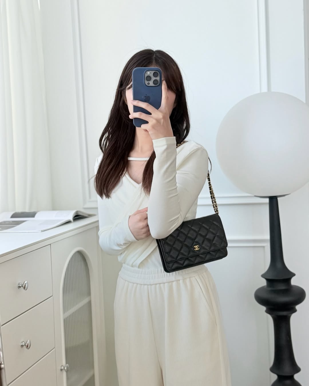 Chanel Quilted WOC Black Caviar Gold Hardware