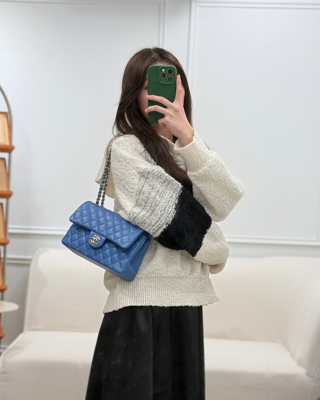 Chanel Small Classic Quilted Flap Blue Caviar