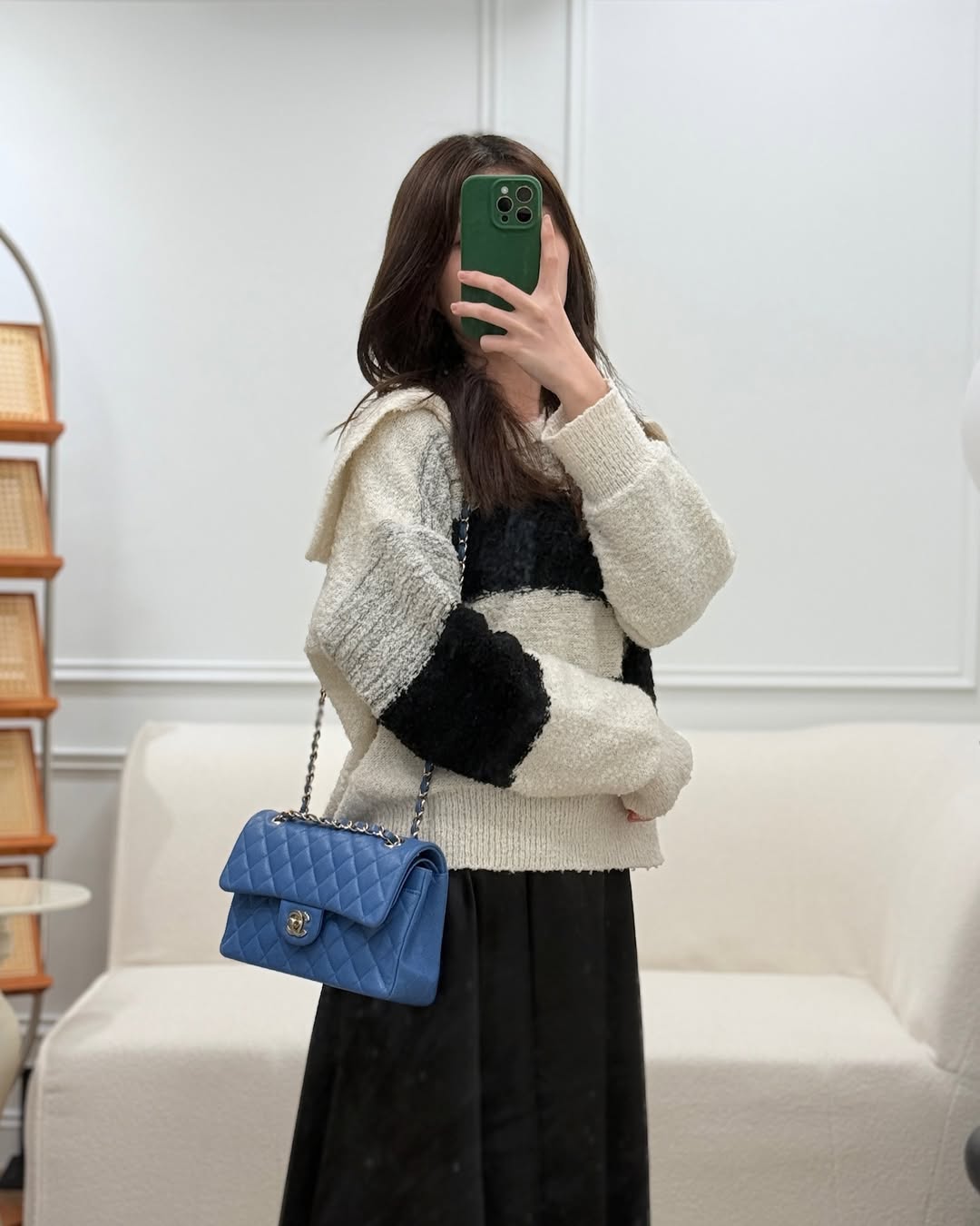 Chanel Small Classic Quilted Flap Blue Caviar