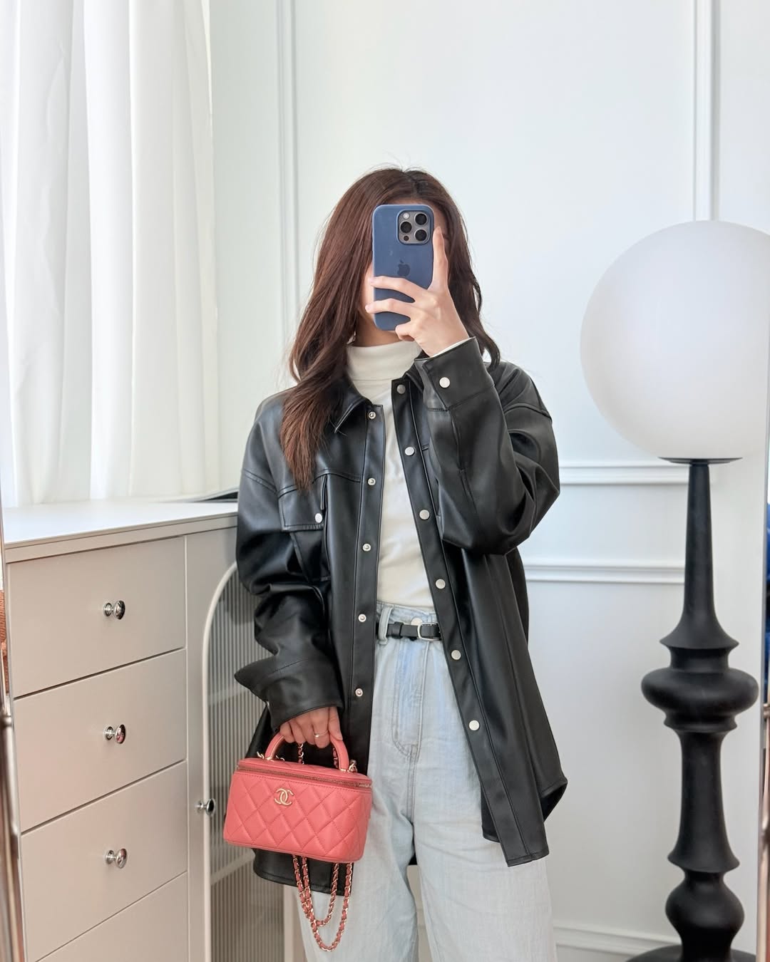 Chanel Vanity Rectangular Top Handle Pink Lambskin